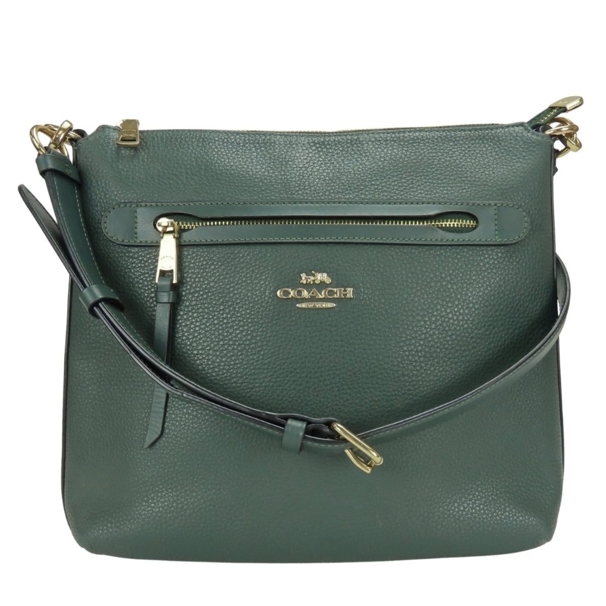 Coach Dark Green Leather Shoulder Bag (Pre-Owned)