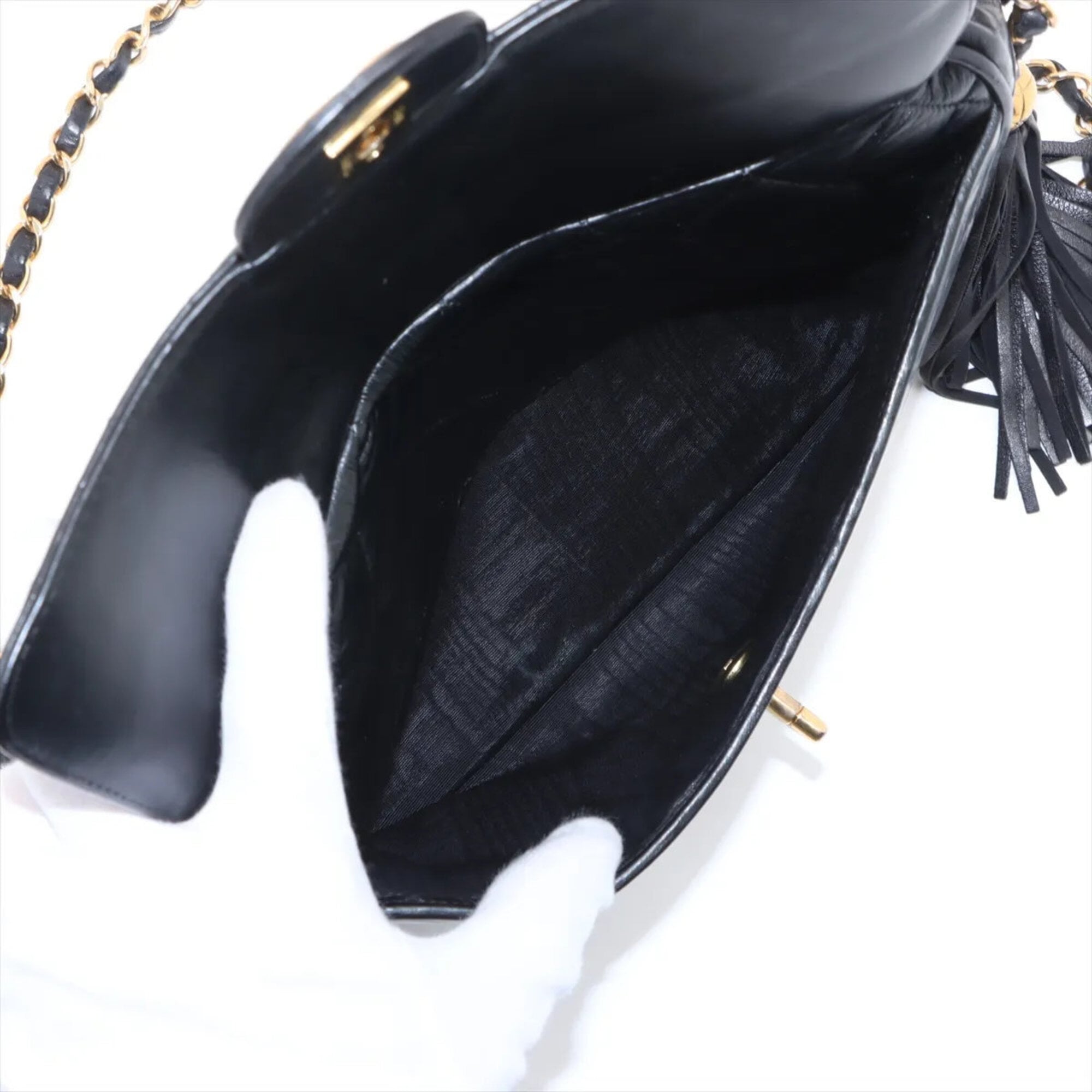 Chanel Black Leather Shoulder Bag Tote Bag (Pre-Owned)