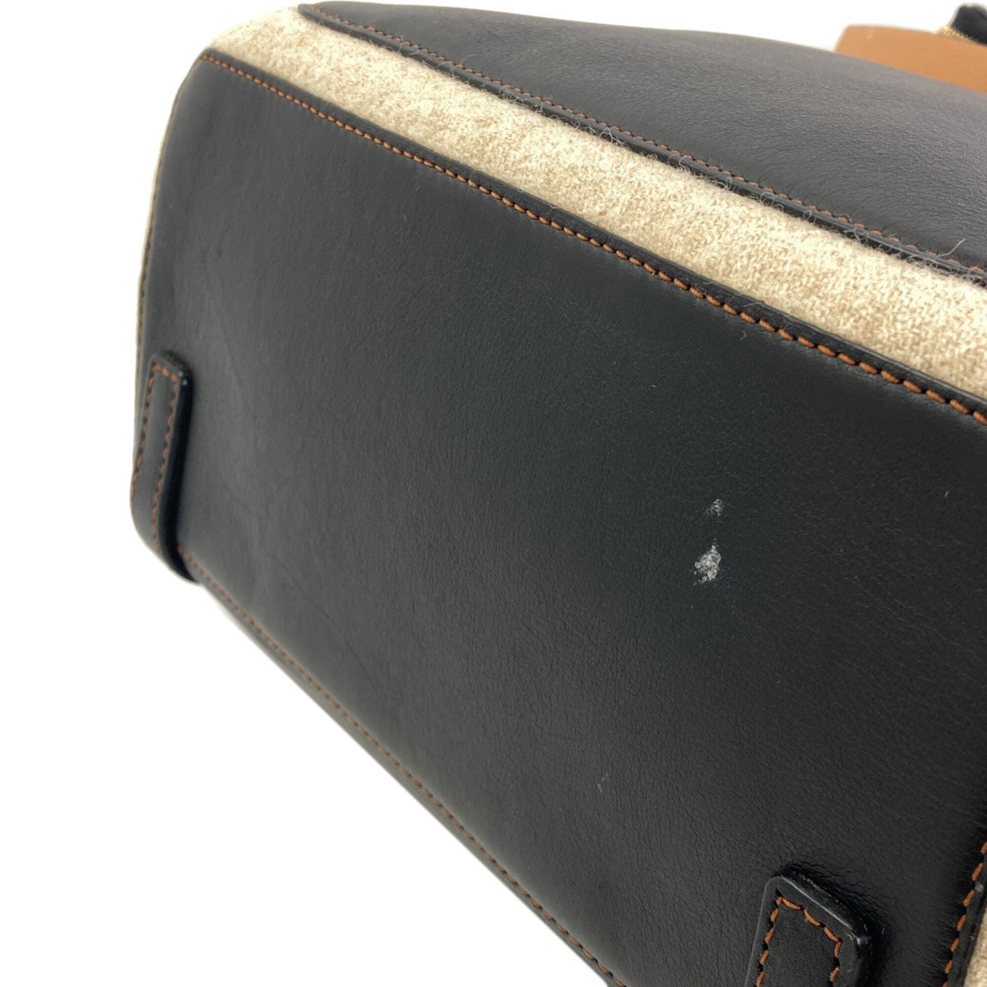 Loewe Beige Black Wool Leather Backpack (Pre-Owned)
