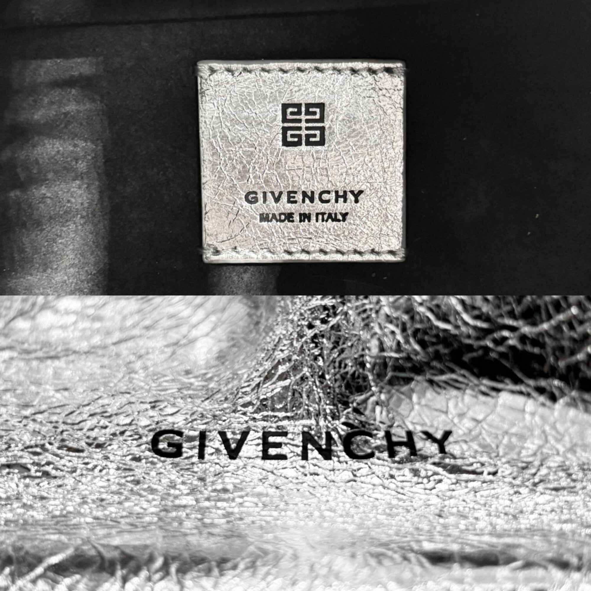 Givenchy Silver Leather Handbag Shoulder Bag (Pre-Owned)