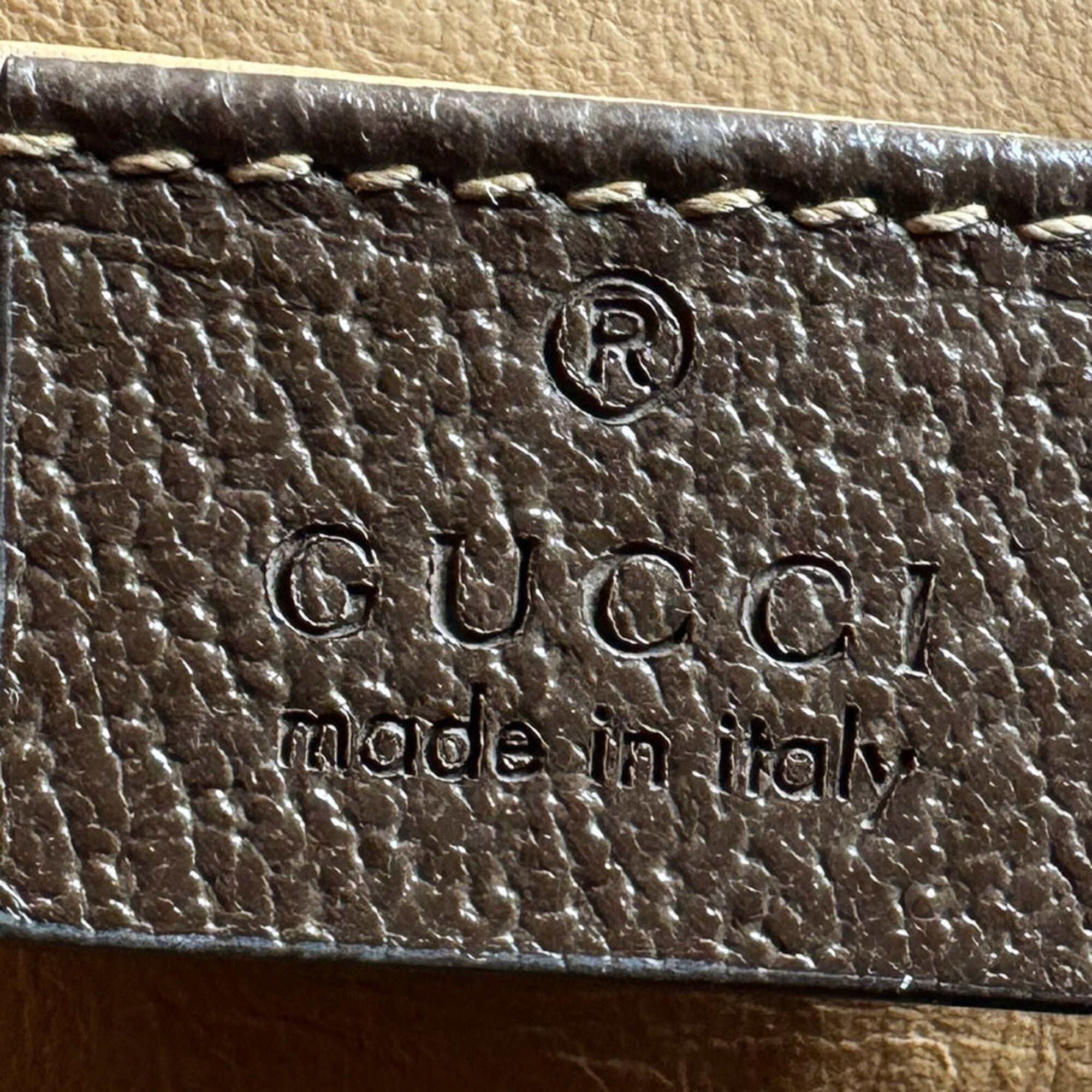 Gucci Beige Brown Canvas Leather Handbag Shoulder Bag (Pre-Owned)