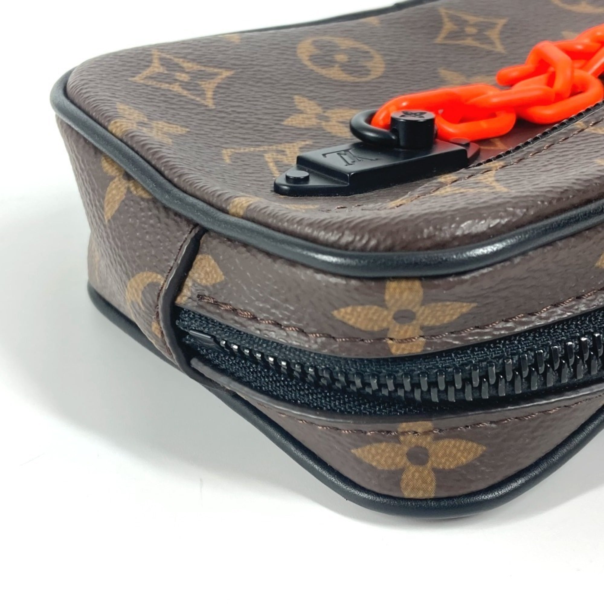 Louis Vuitton Black Brown Orange Monogram Clutch Bag Pochette Pouch (Pre-Owned)