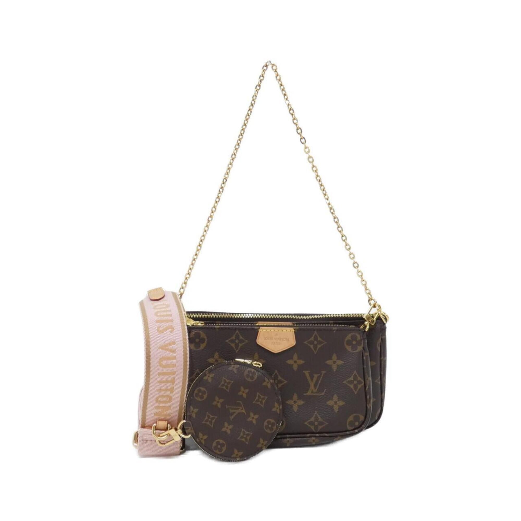 Louis Vuitton Marron Rose Clair Coated Canvas Pochette Pouch Shoulder Bag (Pre-Owned)