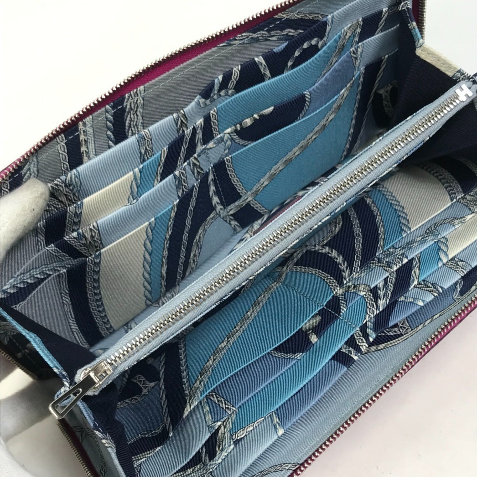 Hermes Silk'in Purple Tosca Epsom Leather Long Wallet (Bi-Fold) (Pre-Owned)