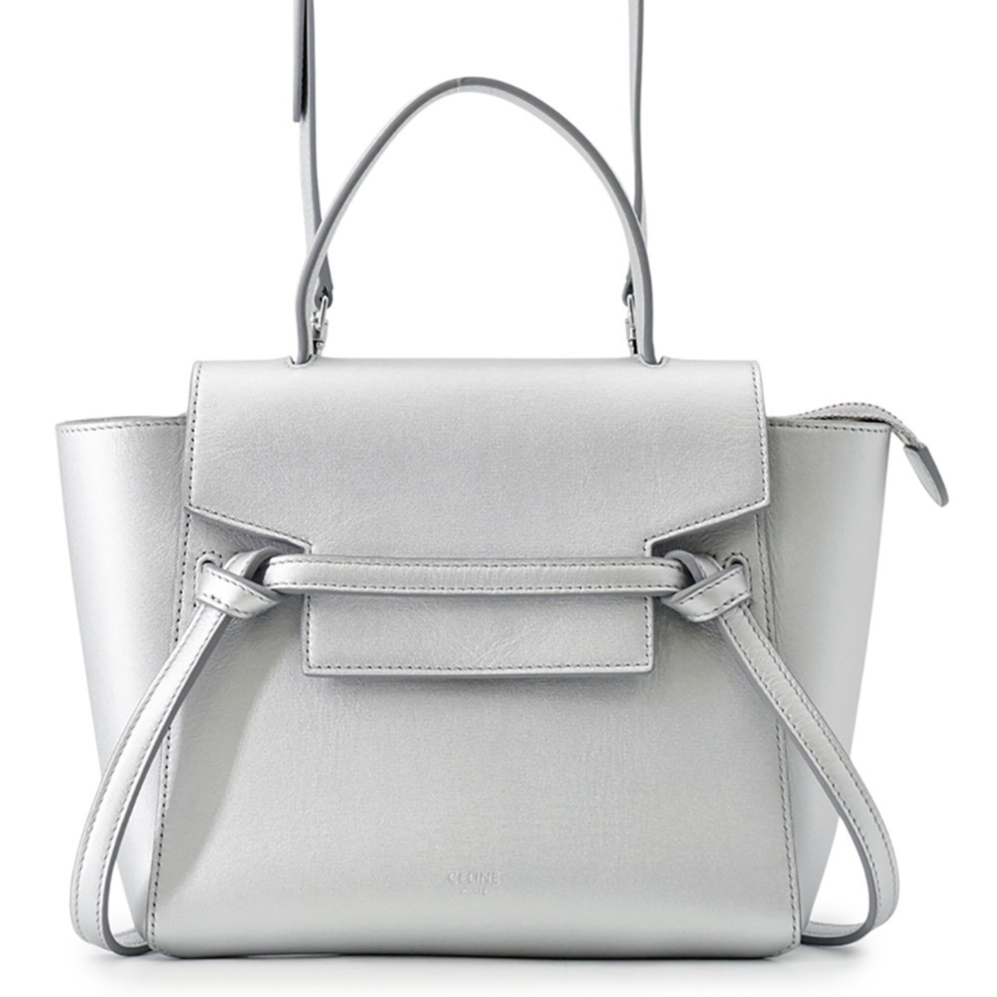 Celine Silver Leather Handbag (Pre-Owned)