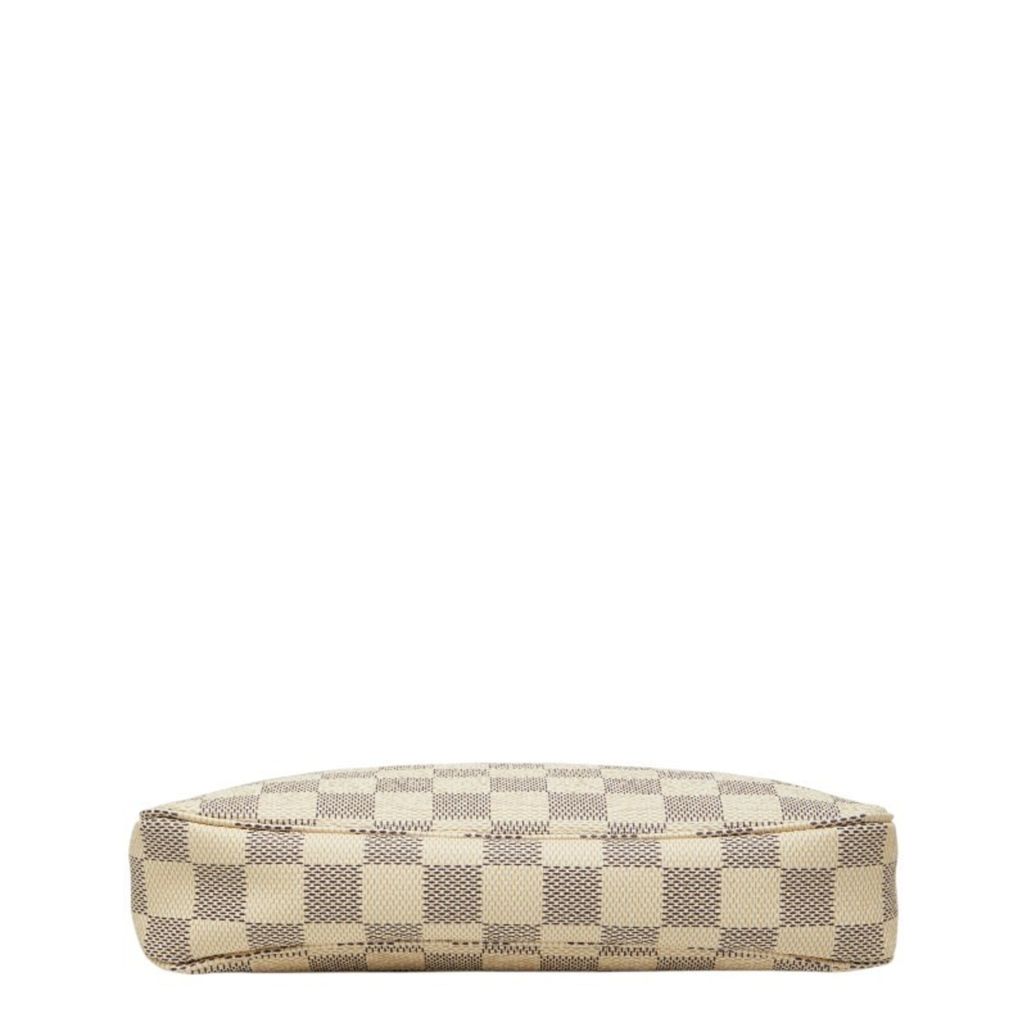 Louis Vuitton Damier Azur White Pvc Leather Handbag Pochette (Pre-Owned)