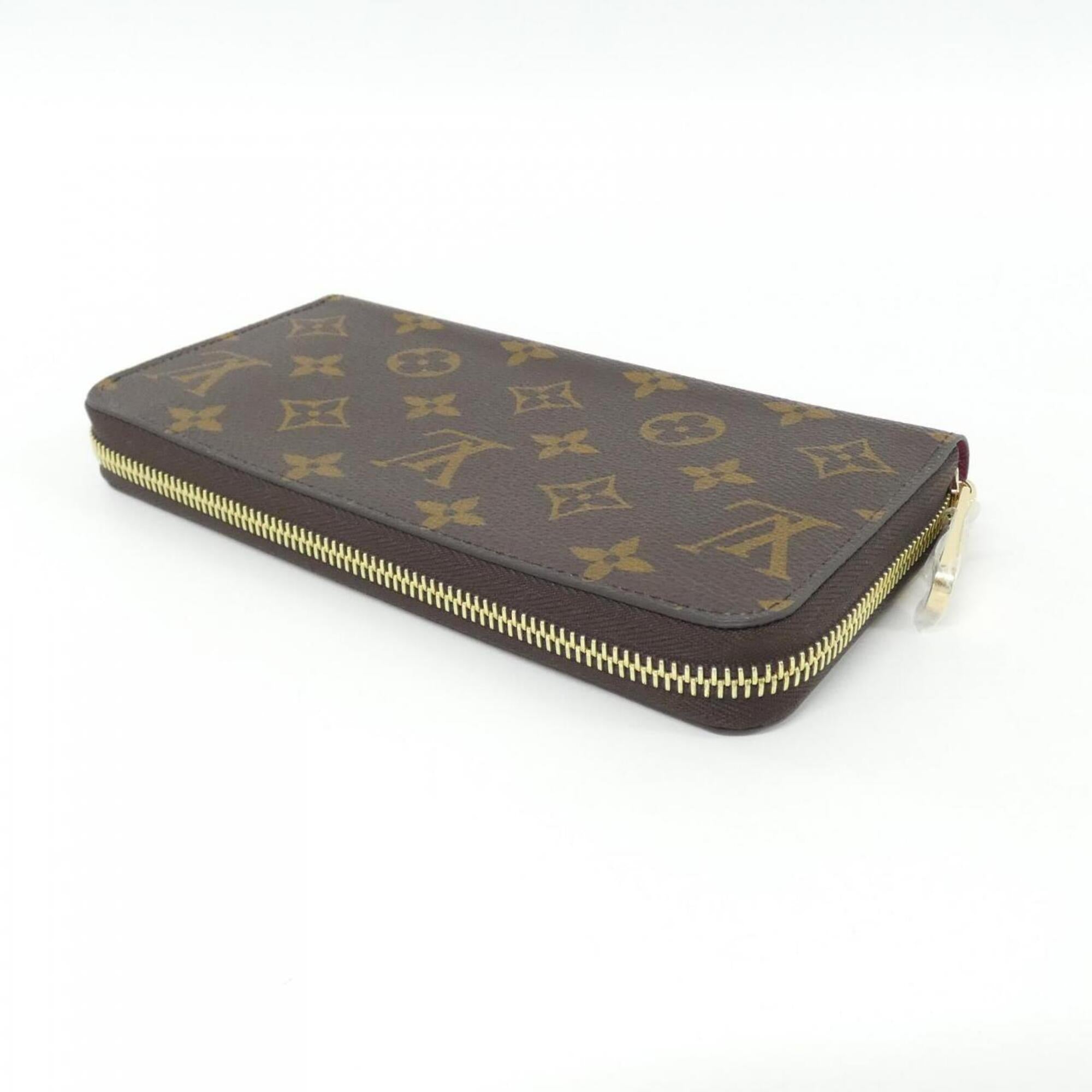 Louis Vuitton Fuchsia Marron Coated Canvas Long Wallet (Bi-Fold) (Pre-Owned)