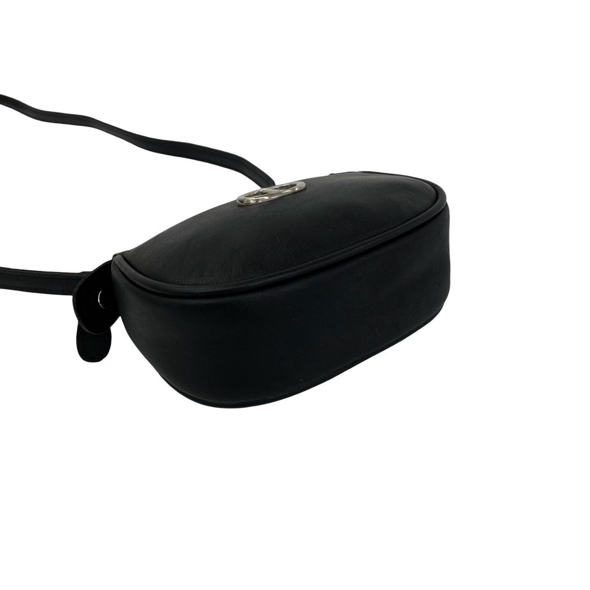 Christian Dior Black Leather Pochette Shoulder Bag (Pre-Owned)