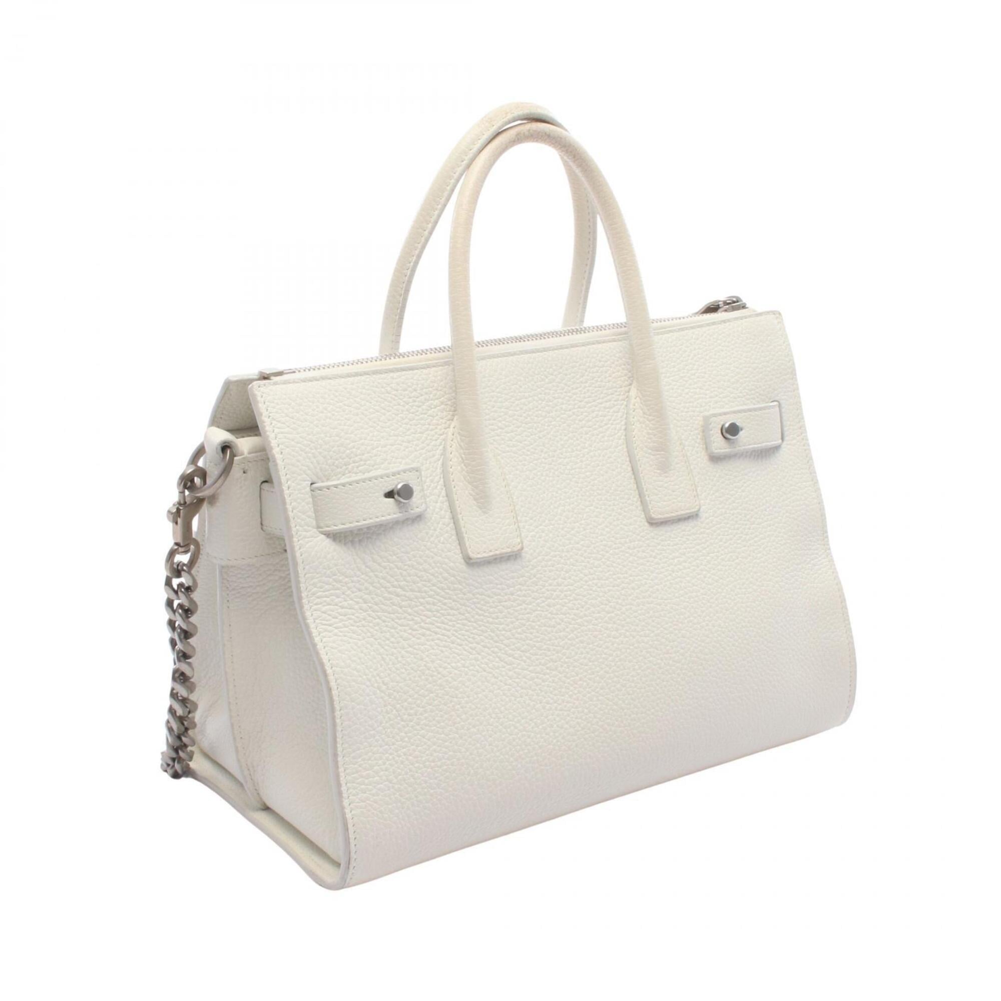 Saint Laurent White Leather Handbag (Pre-Owned)