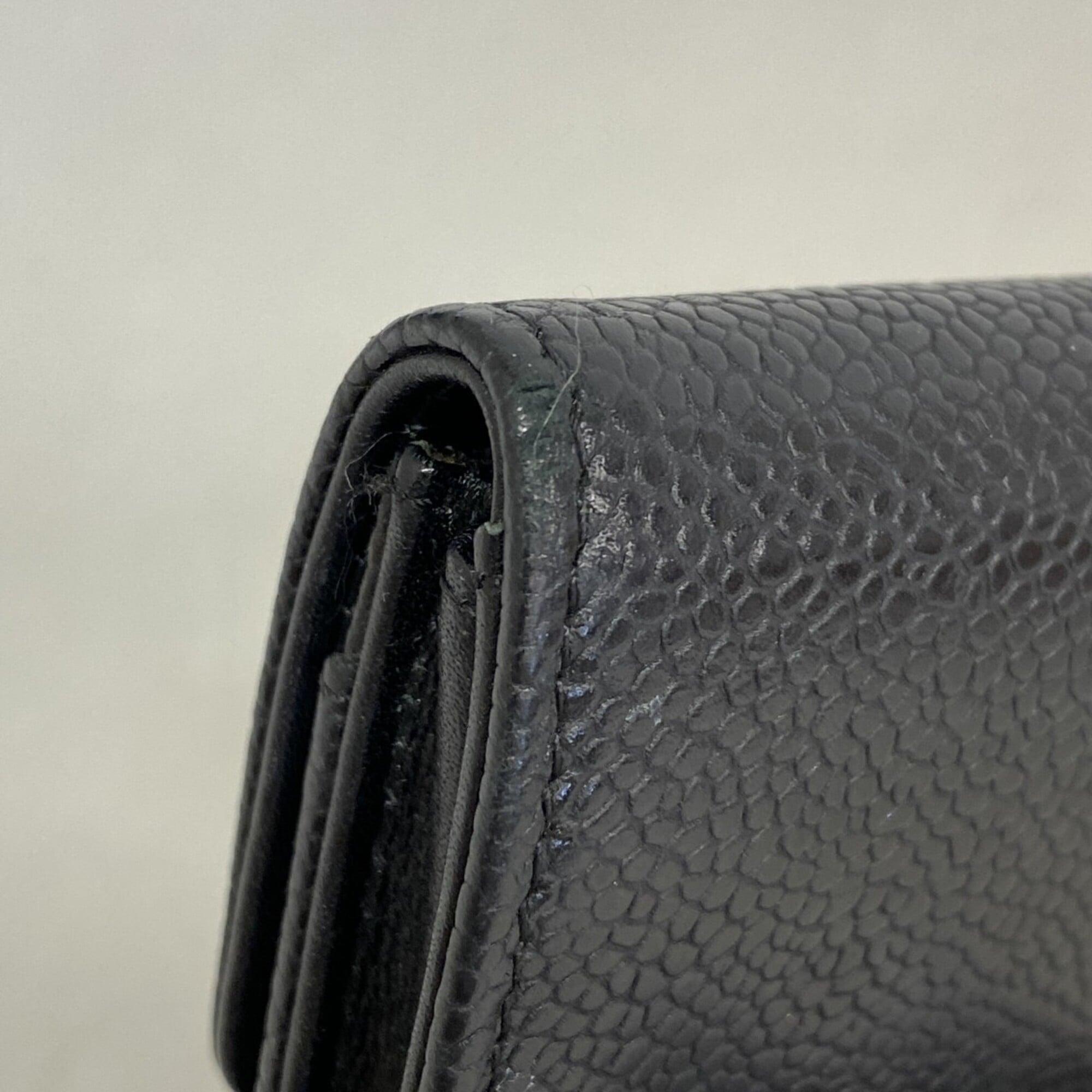 Chanel Black Grained Calfskin Coin Purse/Coin Case (Pre-Owned)