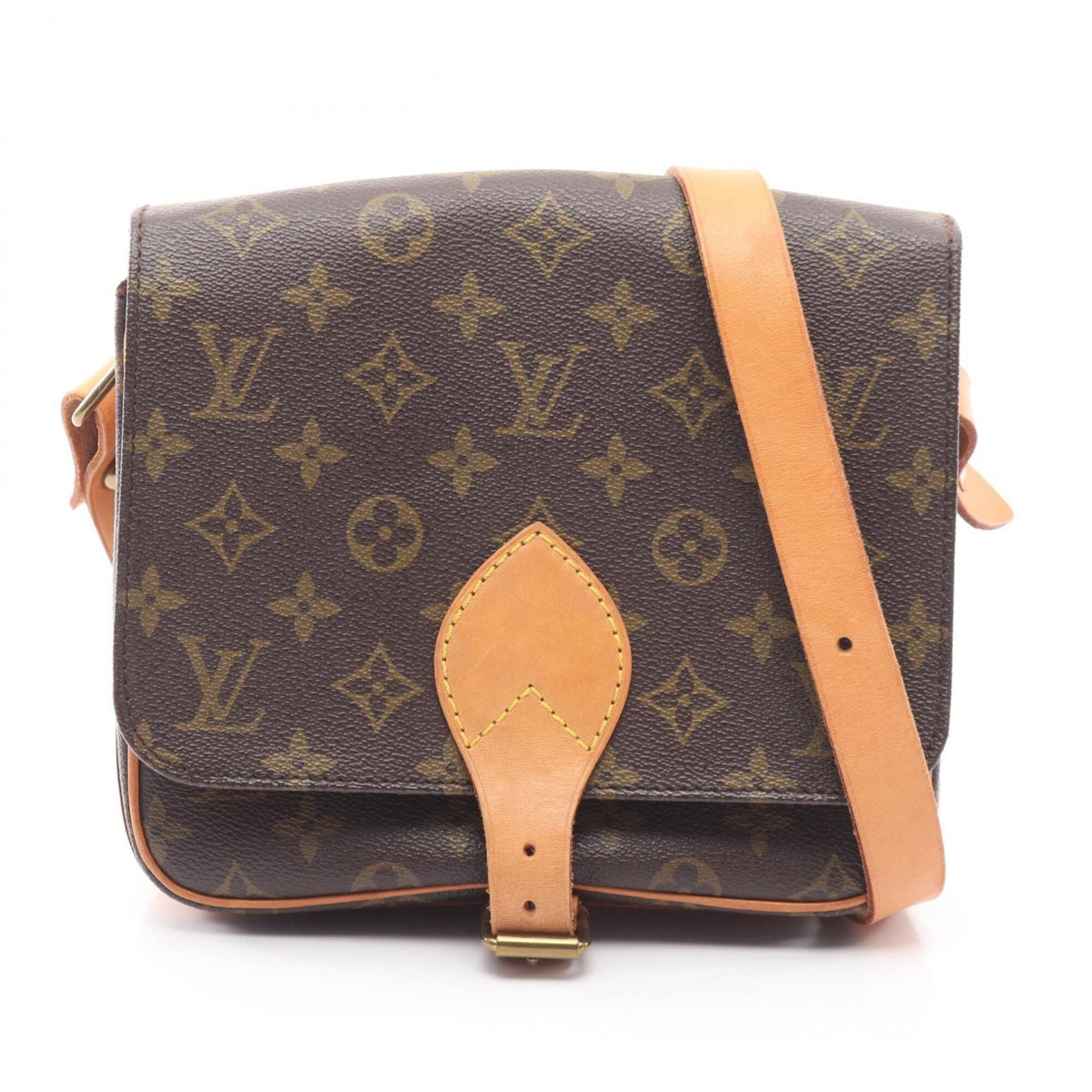 Louis Vuitton Monogram Brown Coated Canvas Leather Handbag Shoulder Bag (Pre-Owned)