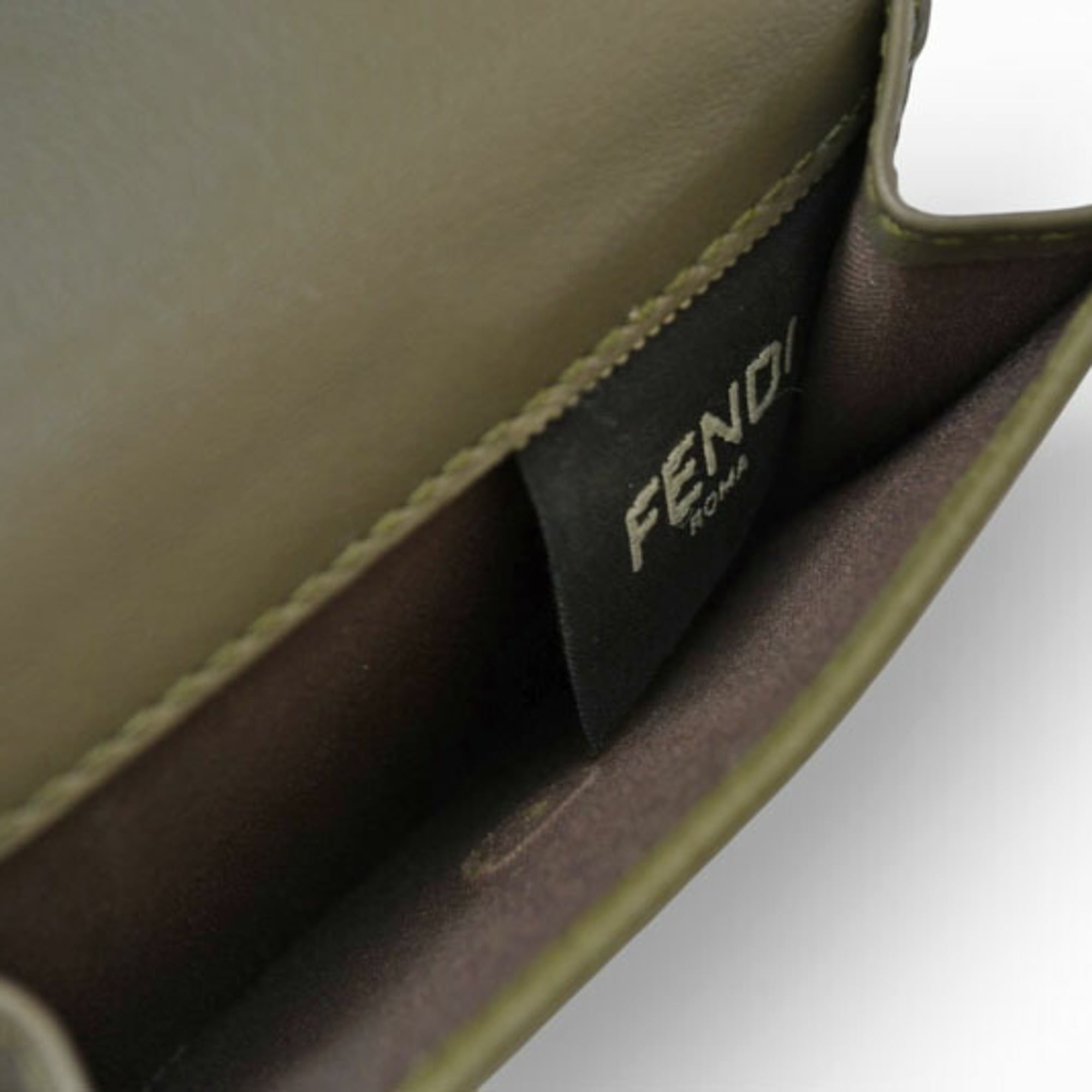 Fendi Khaki Leather Wallet (Tri-Fold) (Pre-Owned)