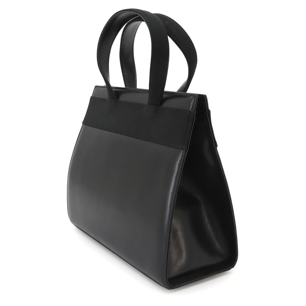 Salvatore Ferragamo Vara Black Leather Handbag Shoulder Bag (Pre-Owned)