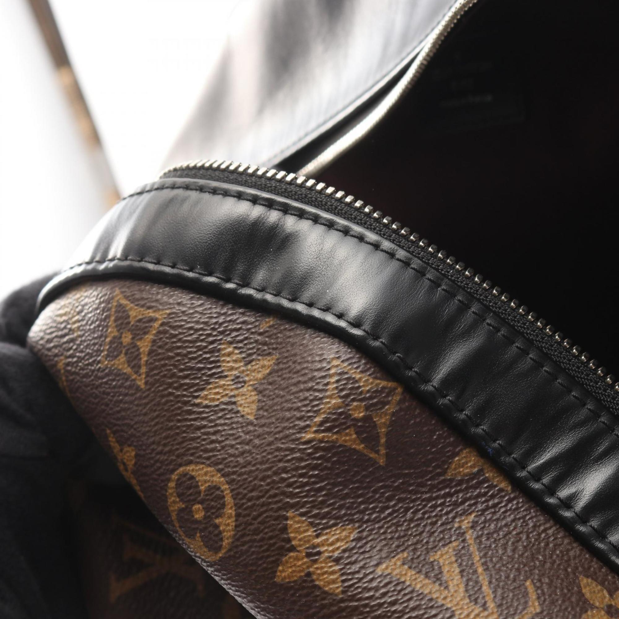 Louis Vuitton Black Brown Coated Canvas Leather Backpack (Pre-Owned)