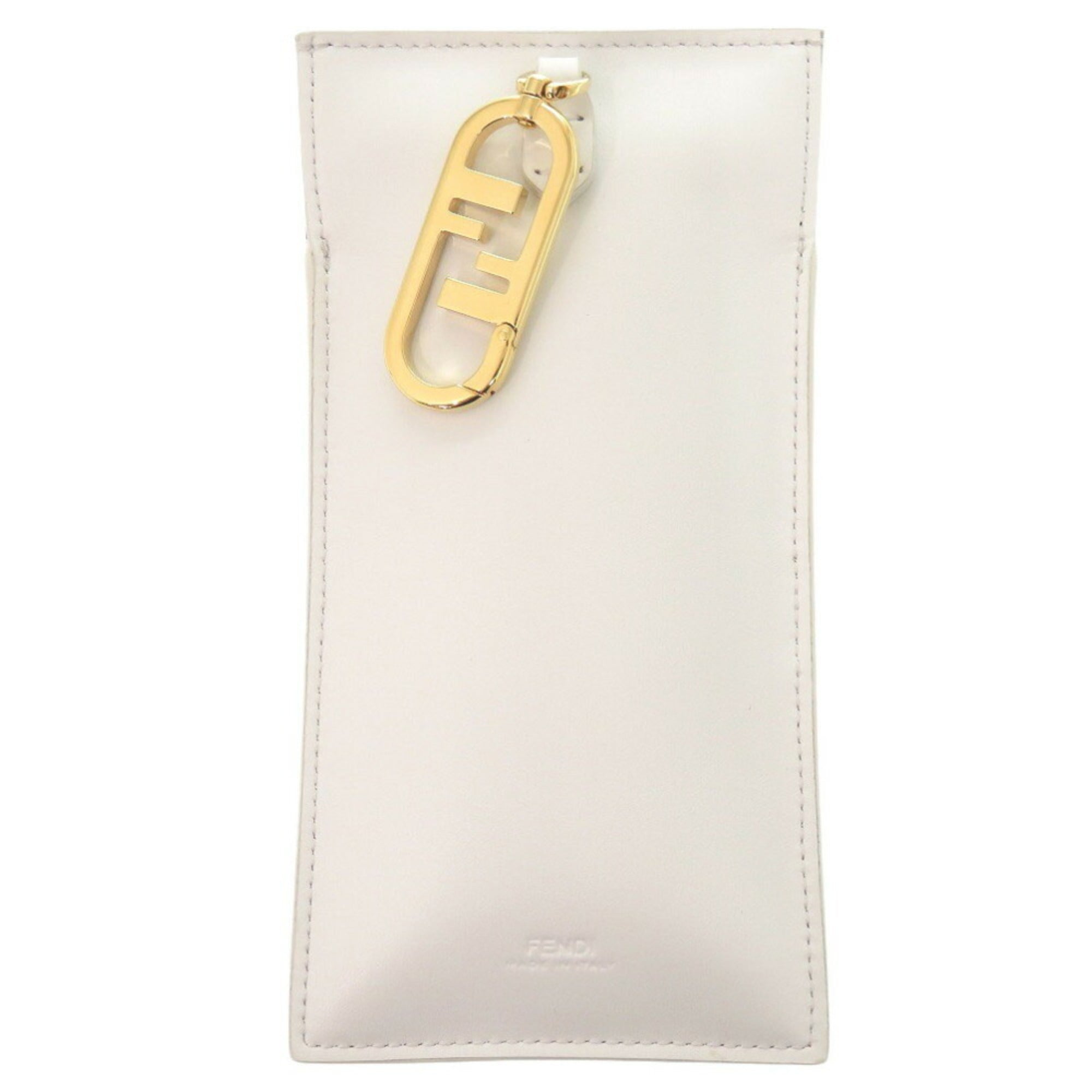 Fendi White Leather Leather Pouch (Pre-Owned)