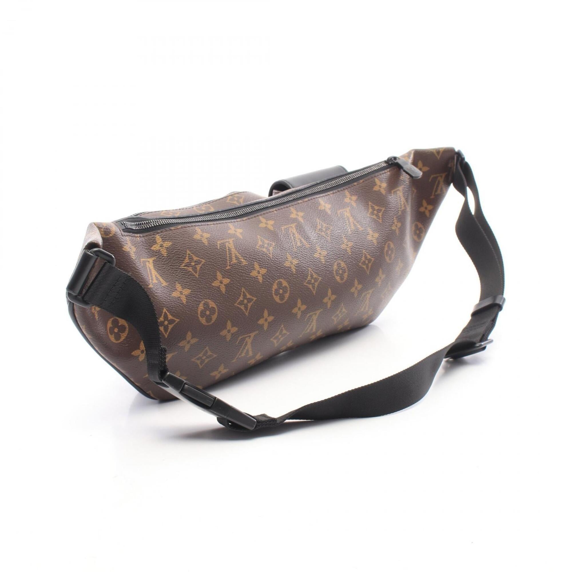 Louis Vuitton Black Brown Coated Canvas Leather Fanny Pack Handbag (Pre-Owned)
