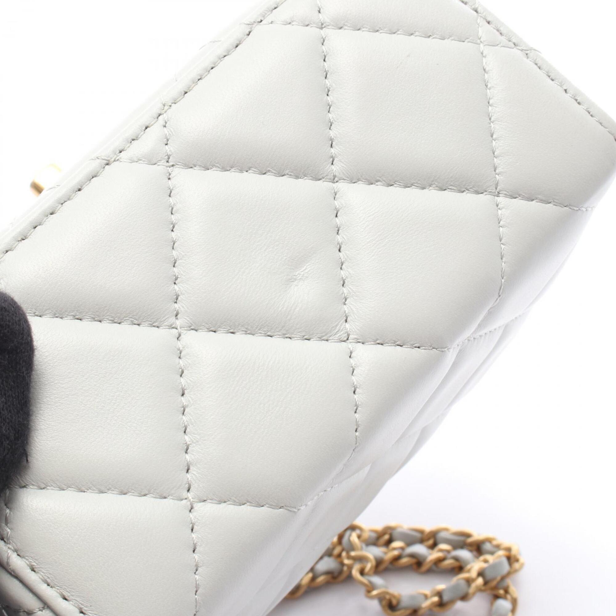 Chanel Blue Leather Handbag Shoulder Bag (Pre-Owned)