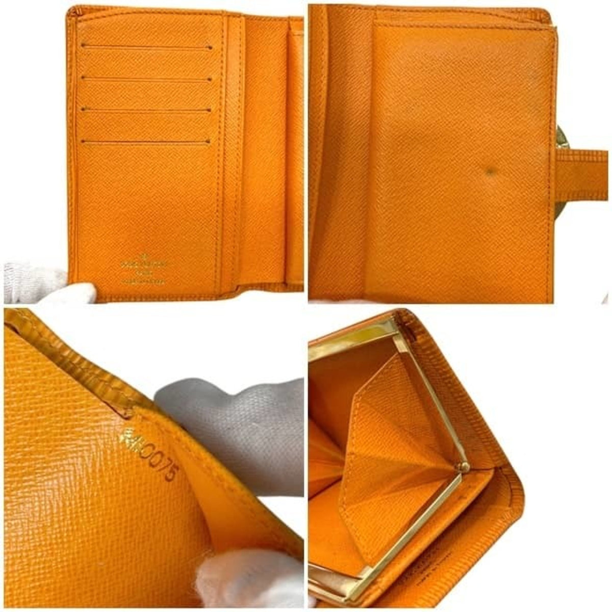 Louis Vuitton Epi Mandarin Orange Epi Leather Wallet (Bi-Fold) (Pre-Owned)