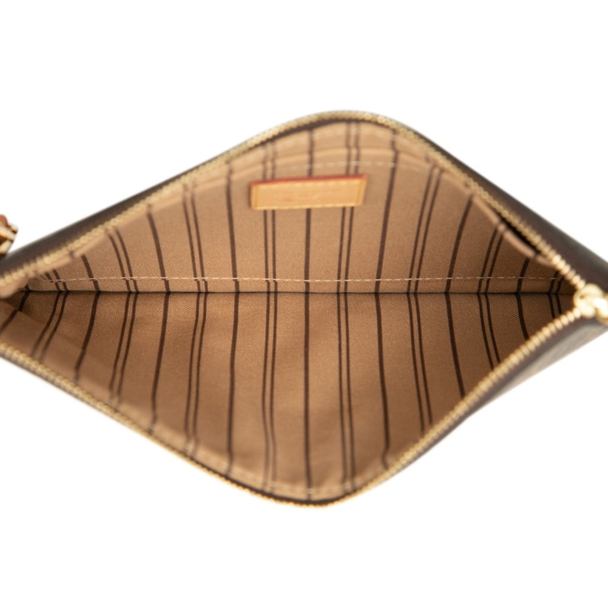 Louis Vuitton Brown Pvc Leather Handbag Pouch (Pre-Owned)