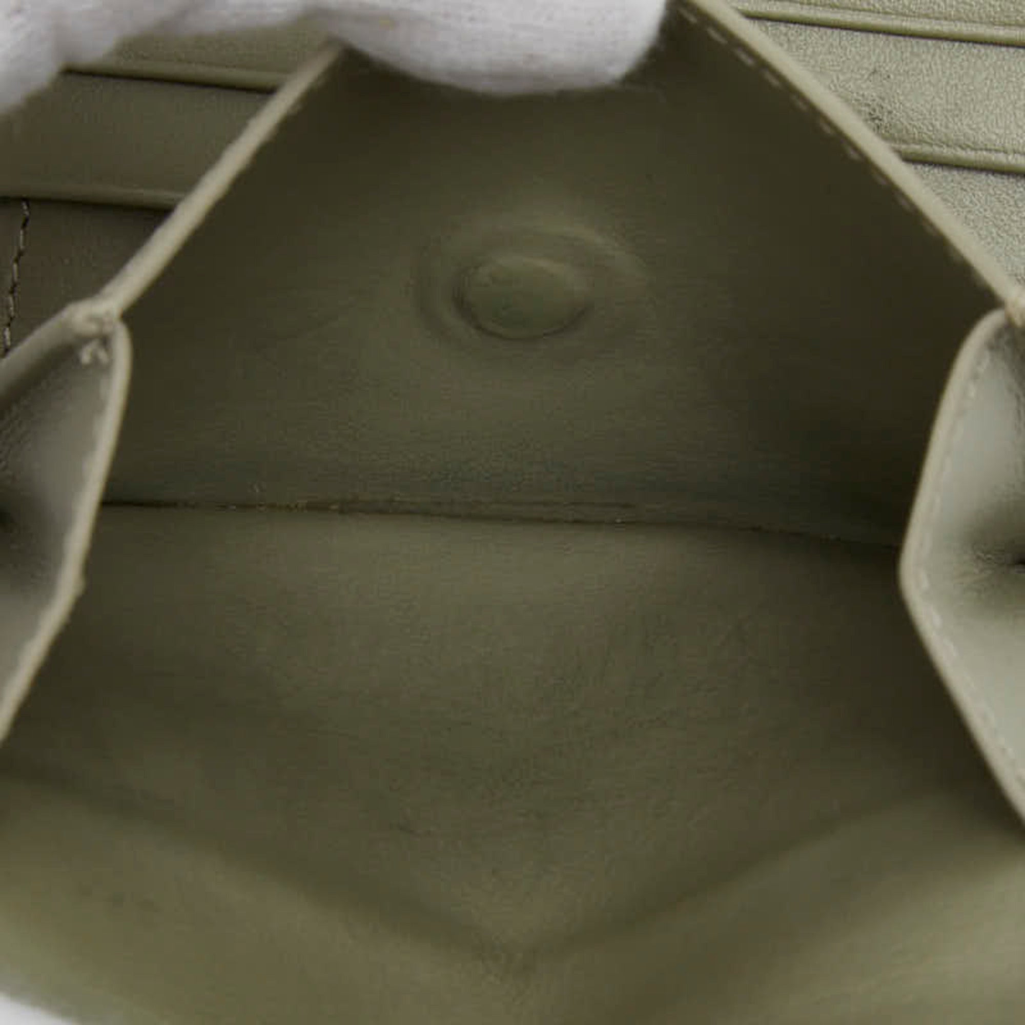 Celine Green Khaki Leather Wallet (Tri-Fold) (Pre-Owned)