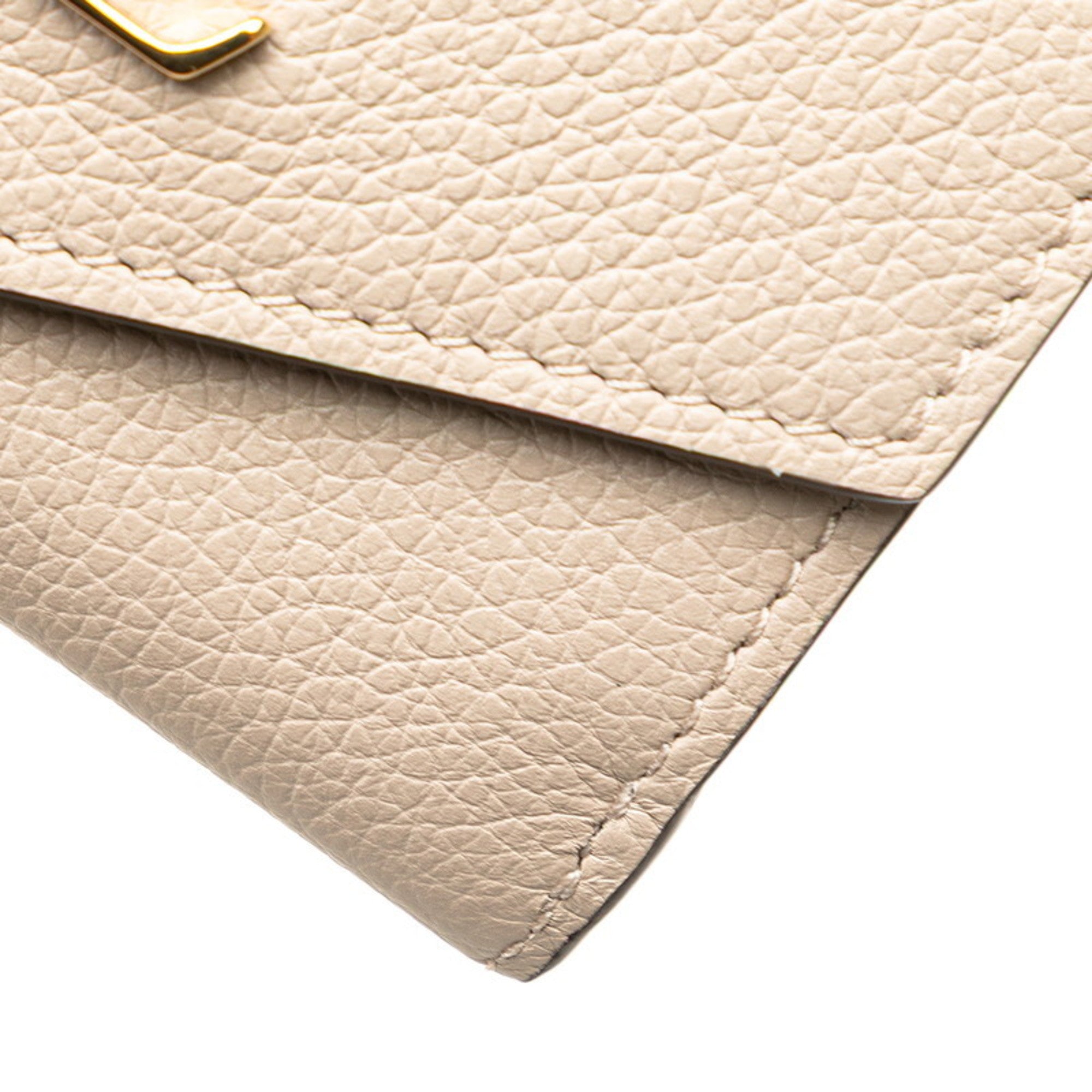Louis Vuitton Grayish Leather Wallet (Tri-Fold) (Pre-Owned)