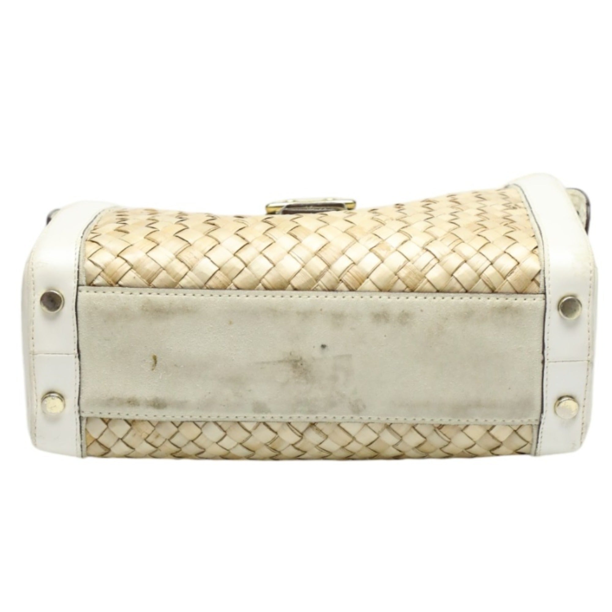 Coach White Leather Handbag Tote Bag (Pre-Owned)