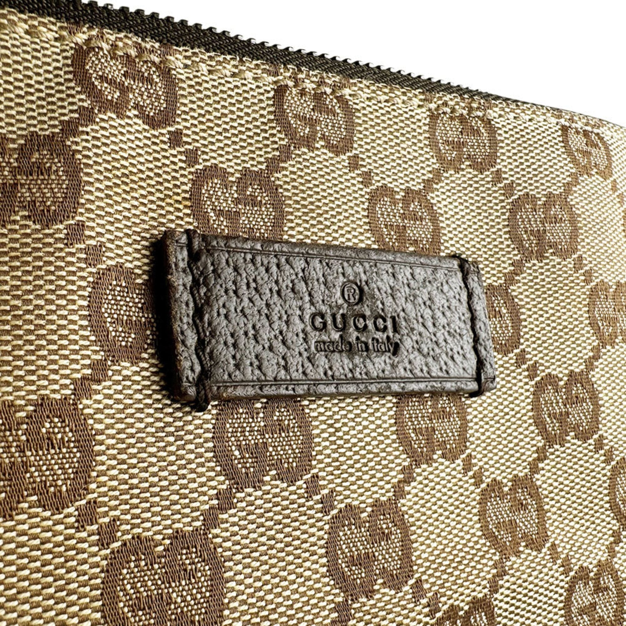 Gucci Brown Gg Canvas Leather Shoulder Bag (Pre-Owned)