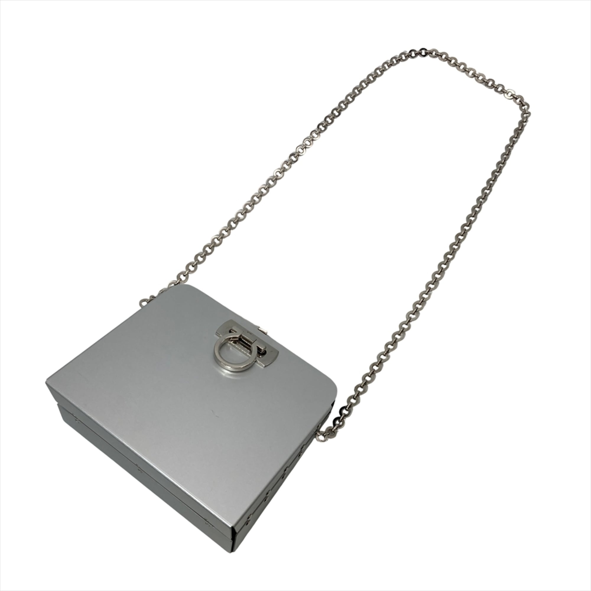 Salvatore Ferragamo Silver Aluminum Shoulder Bag (Pre-Owned)