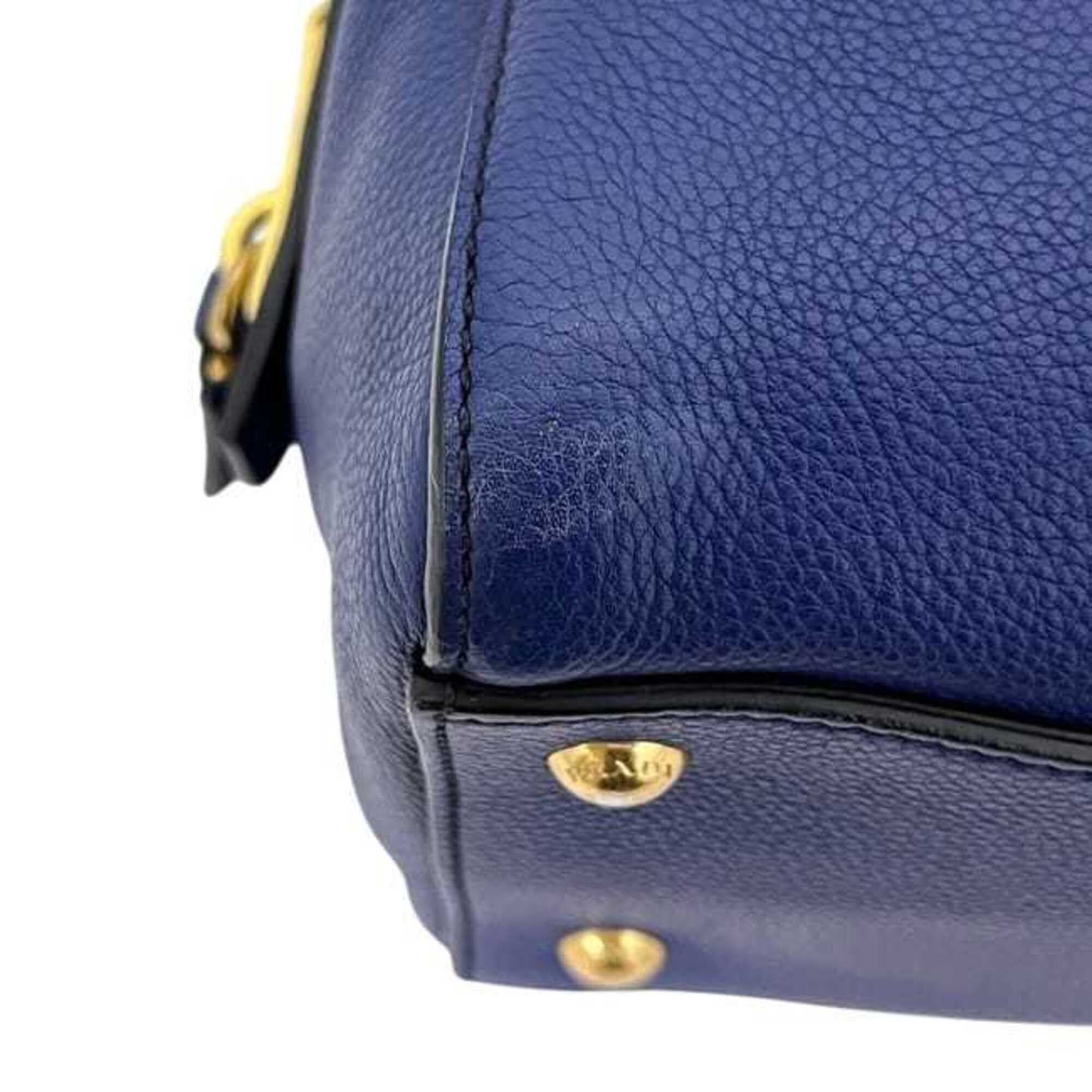 Prada Blue Leather Tote Bag (Pre-Owned)