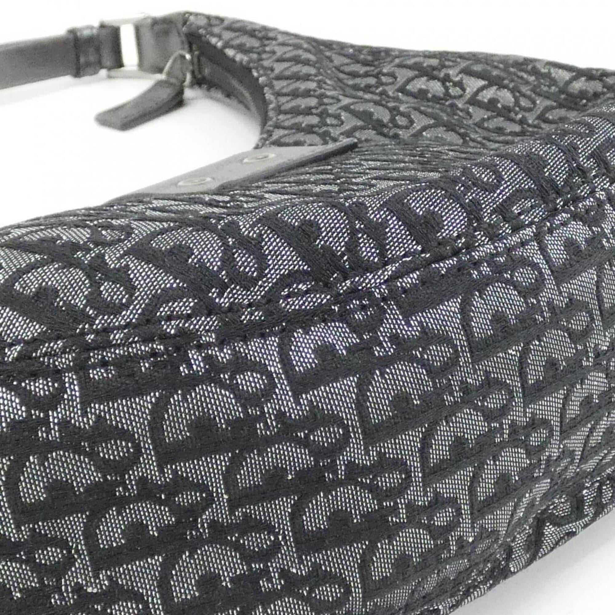 Christian Dior Black Canvas Leather Shoulder Bag (Pre-Owned)