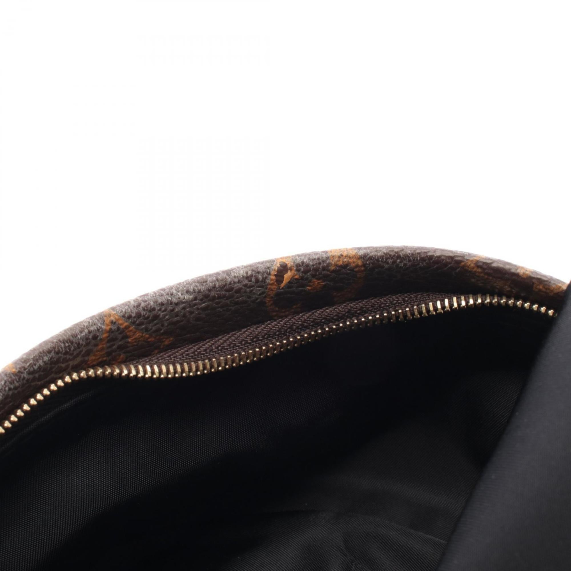 Louis Vuitton Black Brown Coated Canvas Leather Backpack Handbag (Pre-Owned)