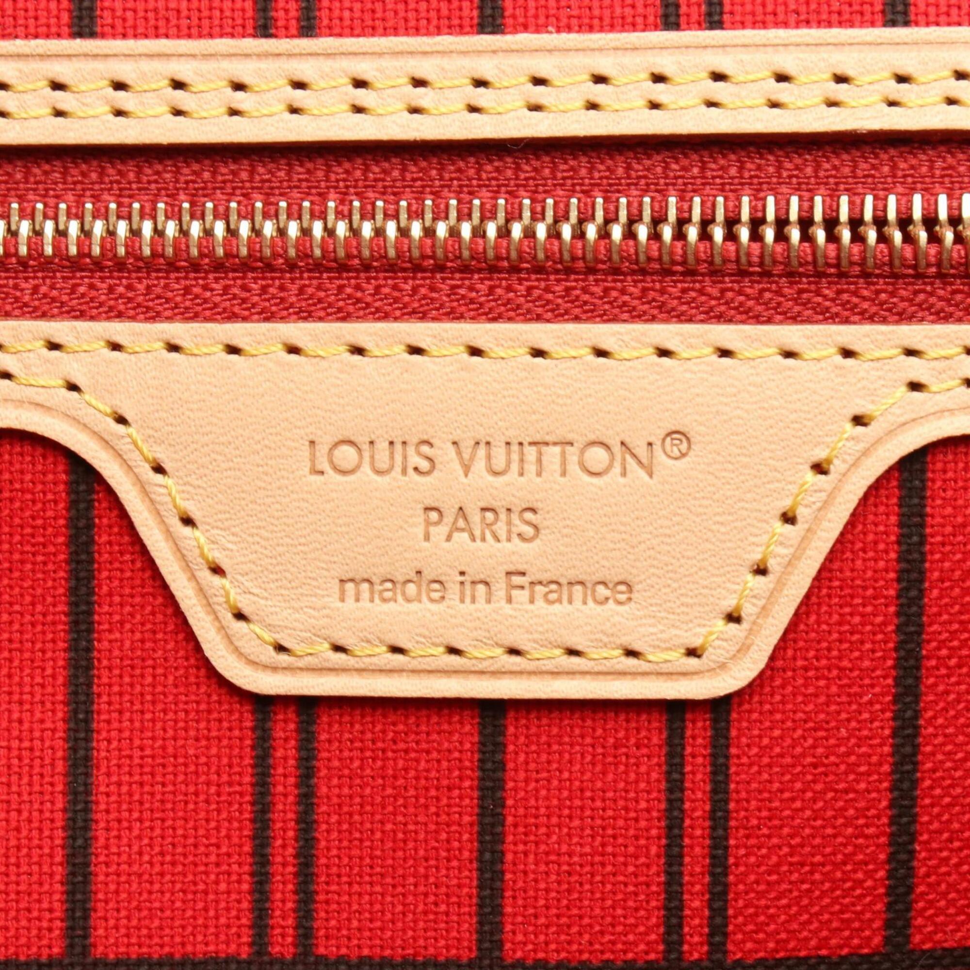 Louis Vuitton Brown Cerise Coated Canvas Leather Handbag Tote Bag (Pre-Owned)