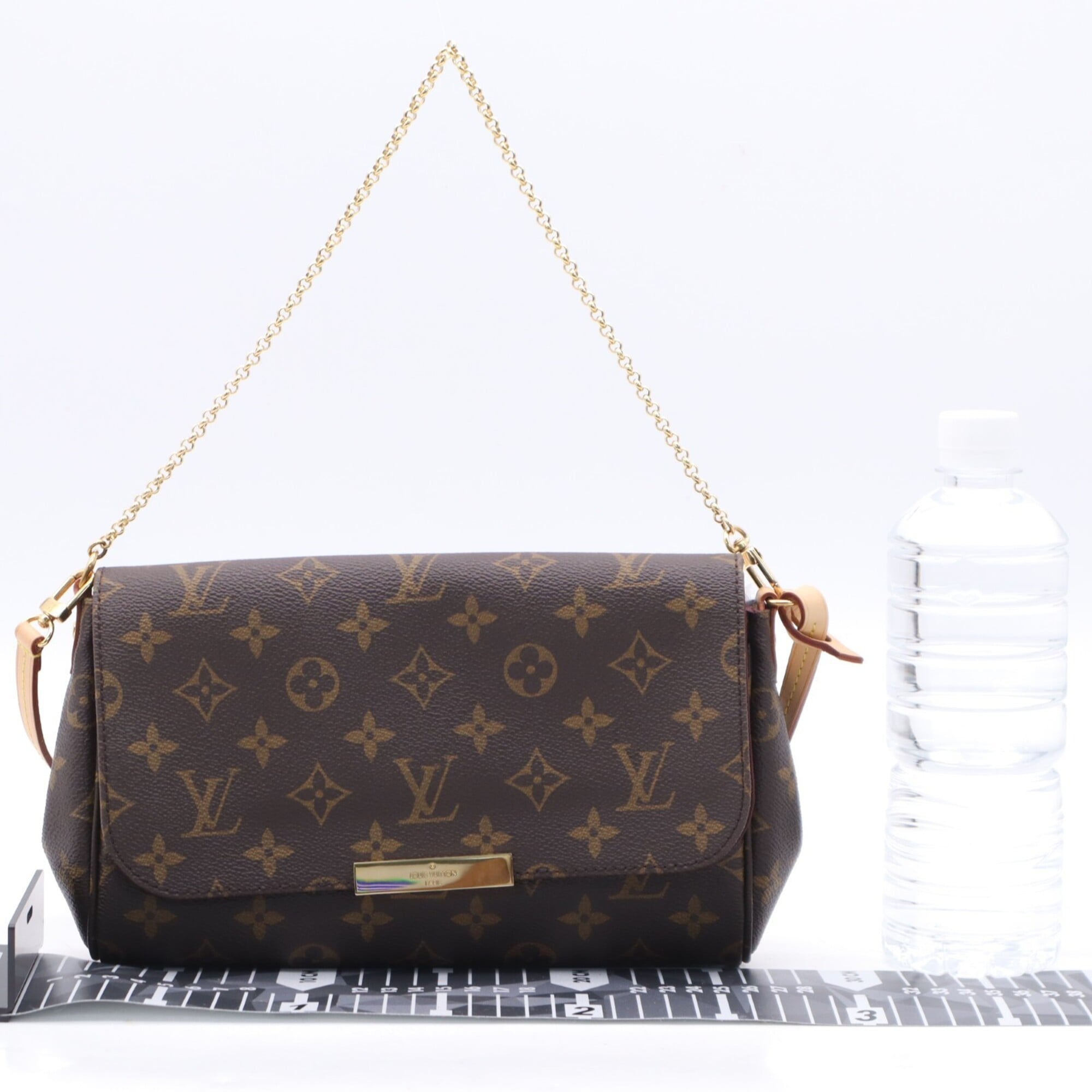 Louis Vuitton Beige Brown Coated Canvas Leather Shoulder Bag (Pre-Owned)