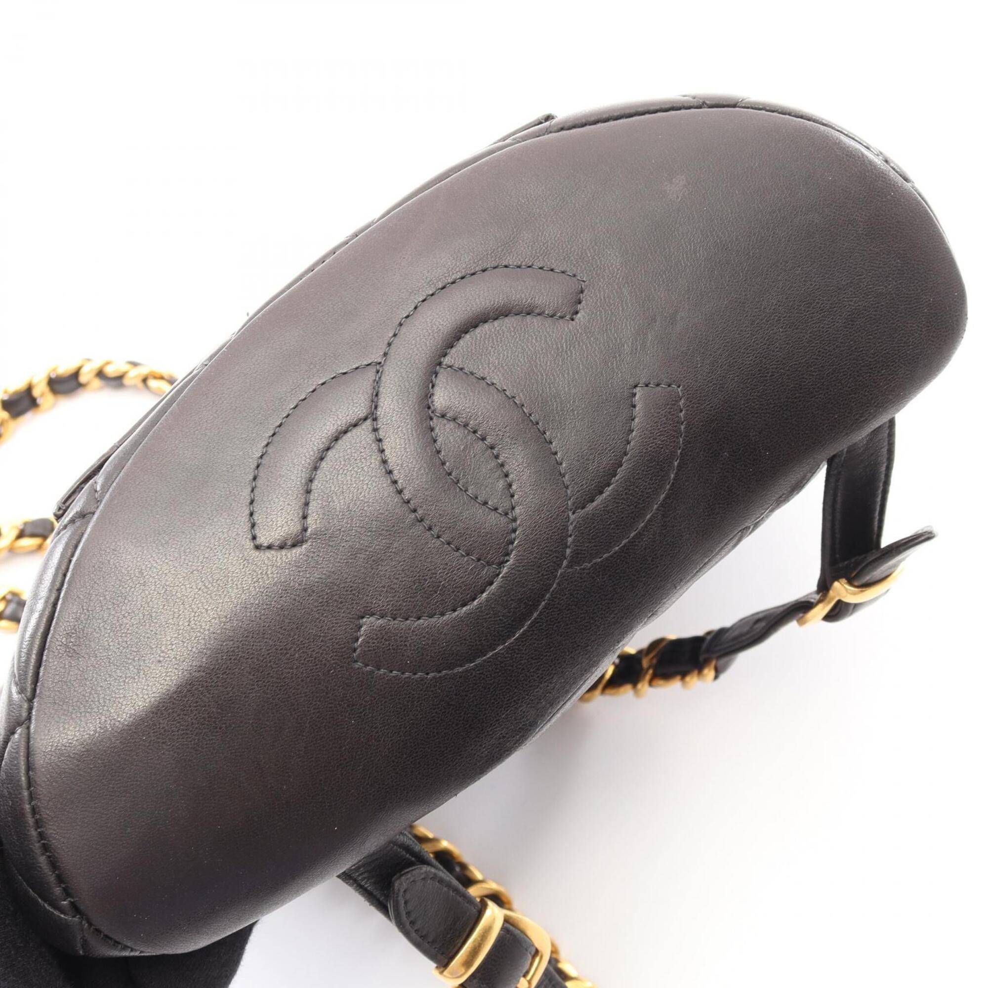 Chanel Black Leather Backpack Handbag (Pre-Owned)