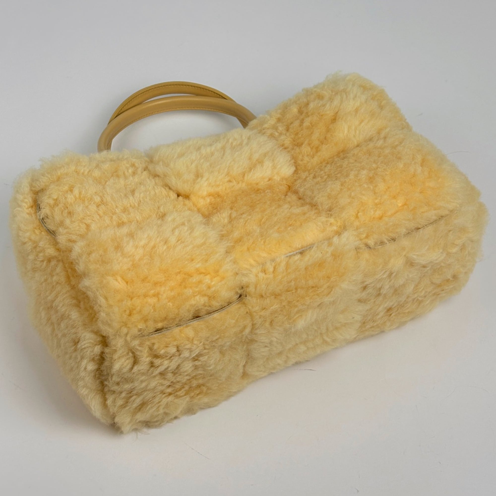 Bottega Veneta Intrecciato Yellow Leather Tote Bag (Pre-Owned)