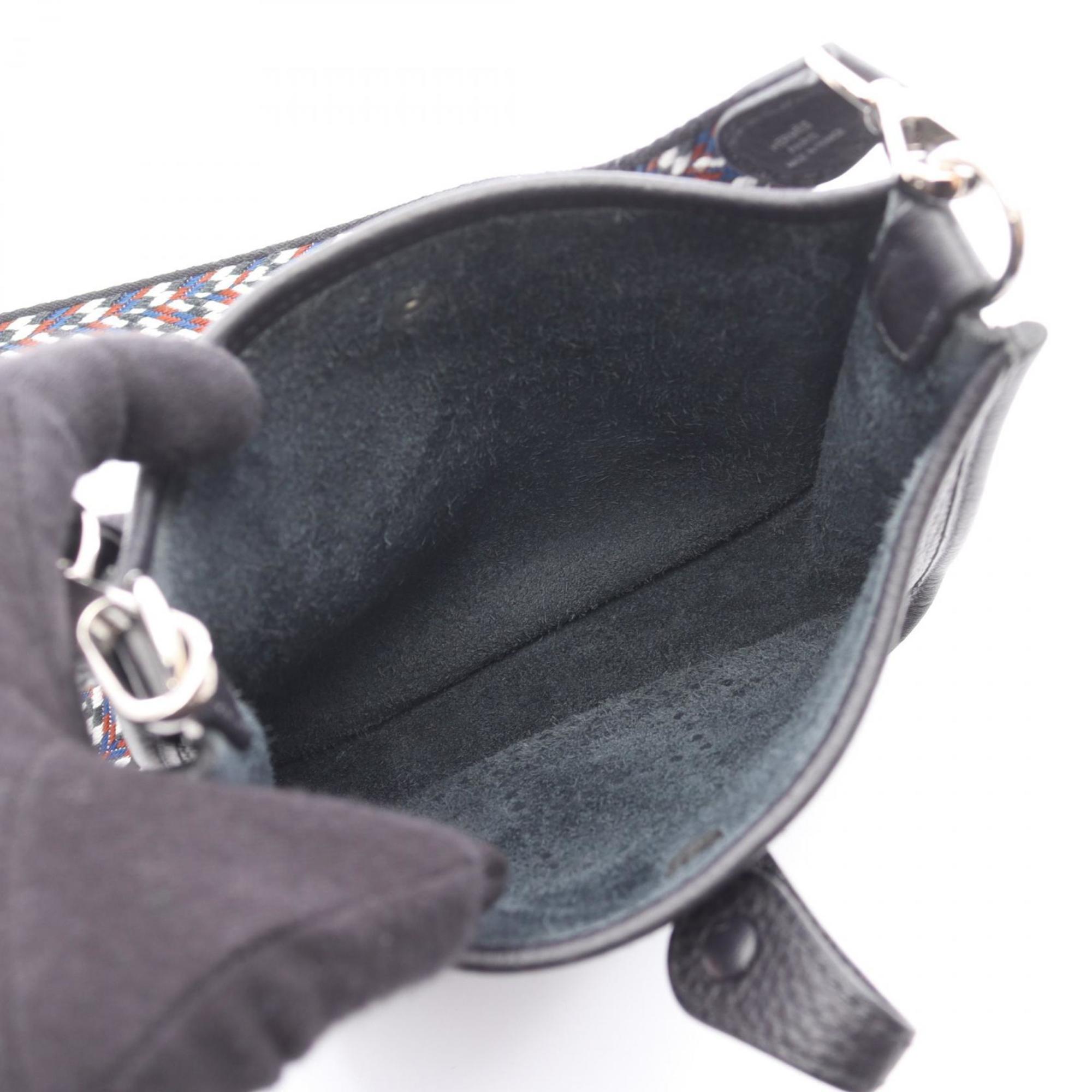 Hermes Navy Leather Handbag Shoulder Bag (Pre-Owned)