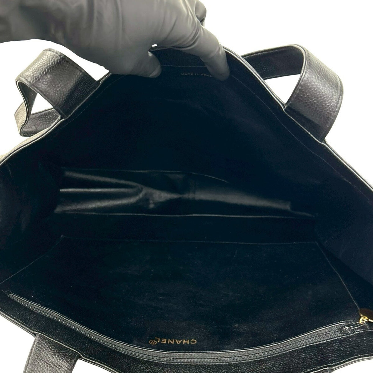 Chanel Black Grained Calfskin Shoulder Bag Tote Bag (Pre-Owned)