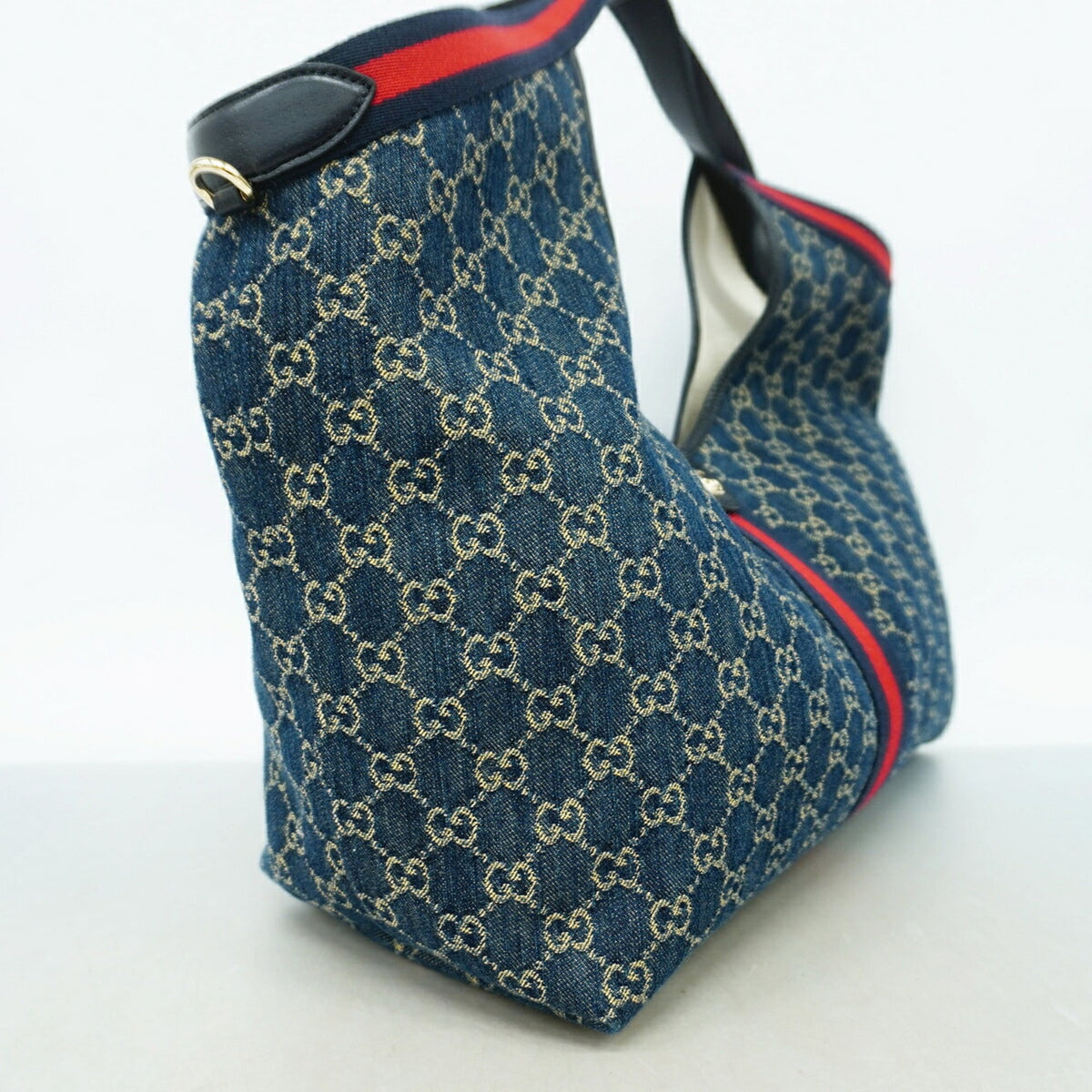 Gucci Navy Denim Tote Bag (Pre-Owned)