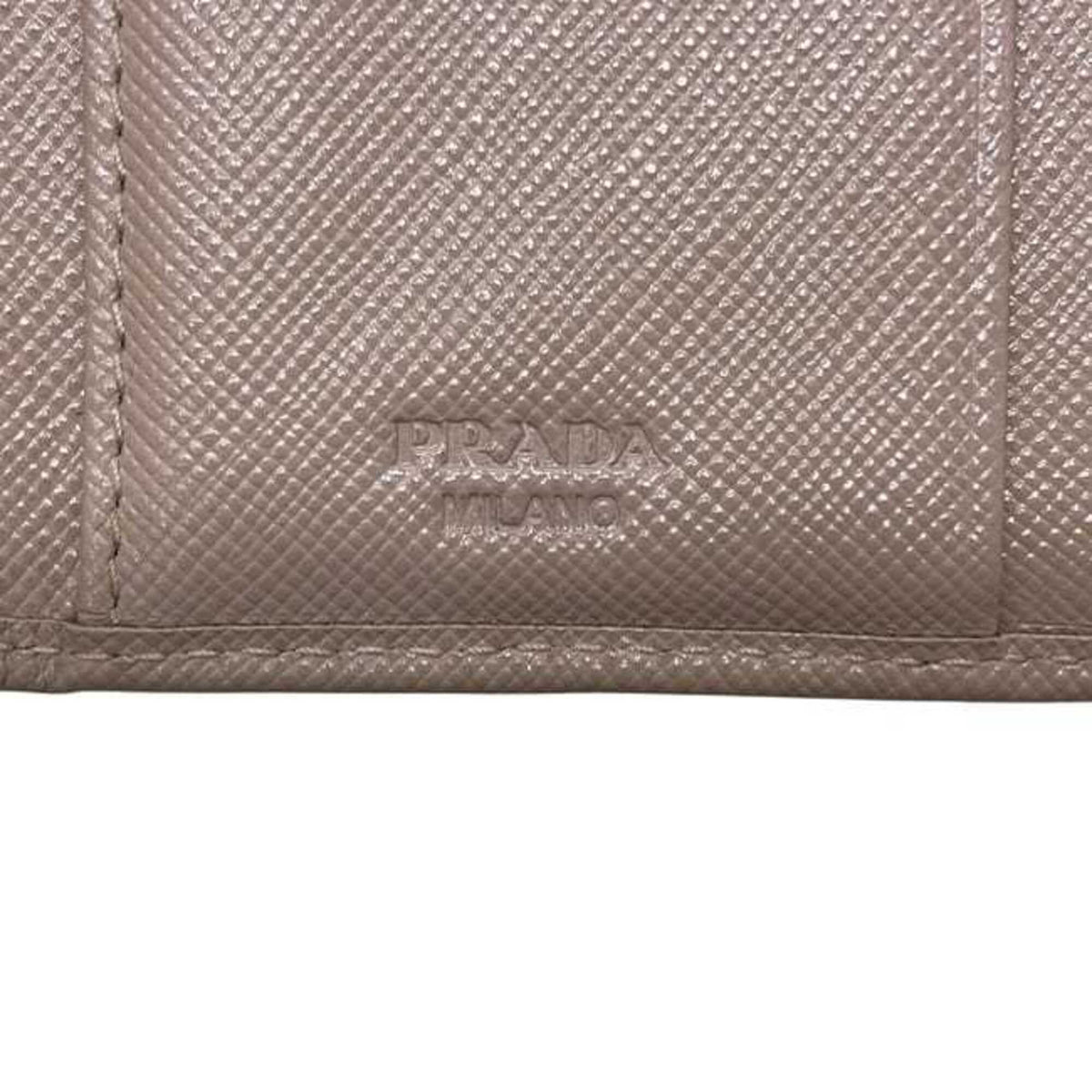 Prada Beige Saffiano Triangle Wallet (Tri-Fold) (Pre-Owned)