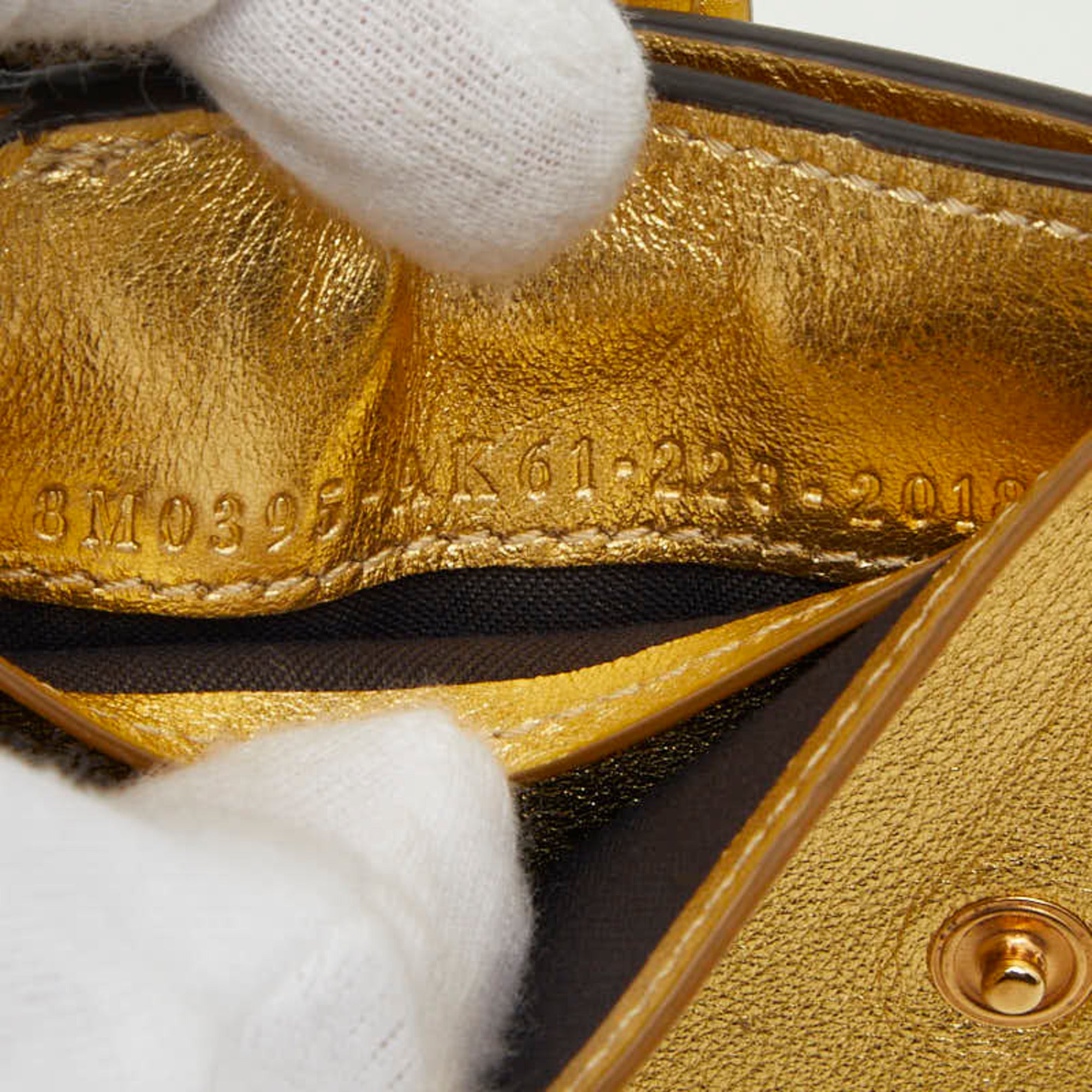 Fendi Gold Leather Wallet (Tri-Fold) (Pre-Owned)