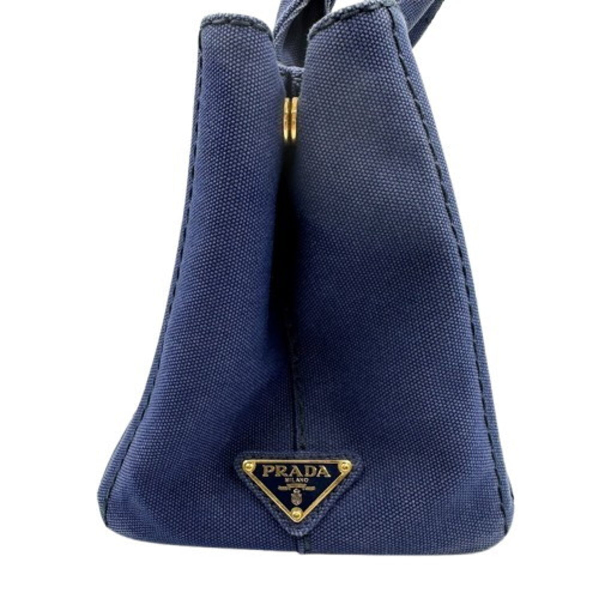 Prada Canapa Blue Canvas Handbag (Pre-Owned)