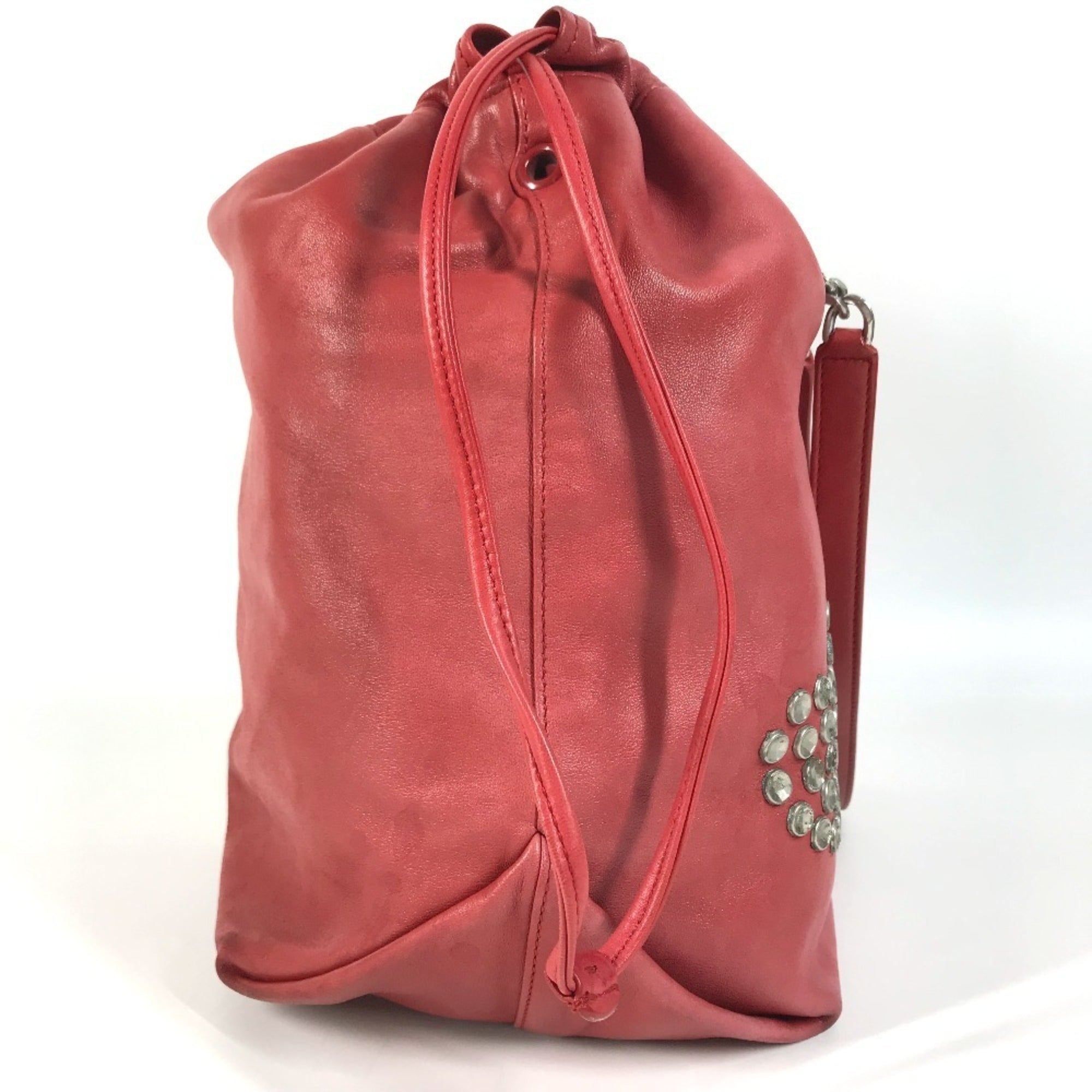 Yves Saint Laurent Red Color Leather Shoulder Bag (Pre-Owned)