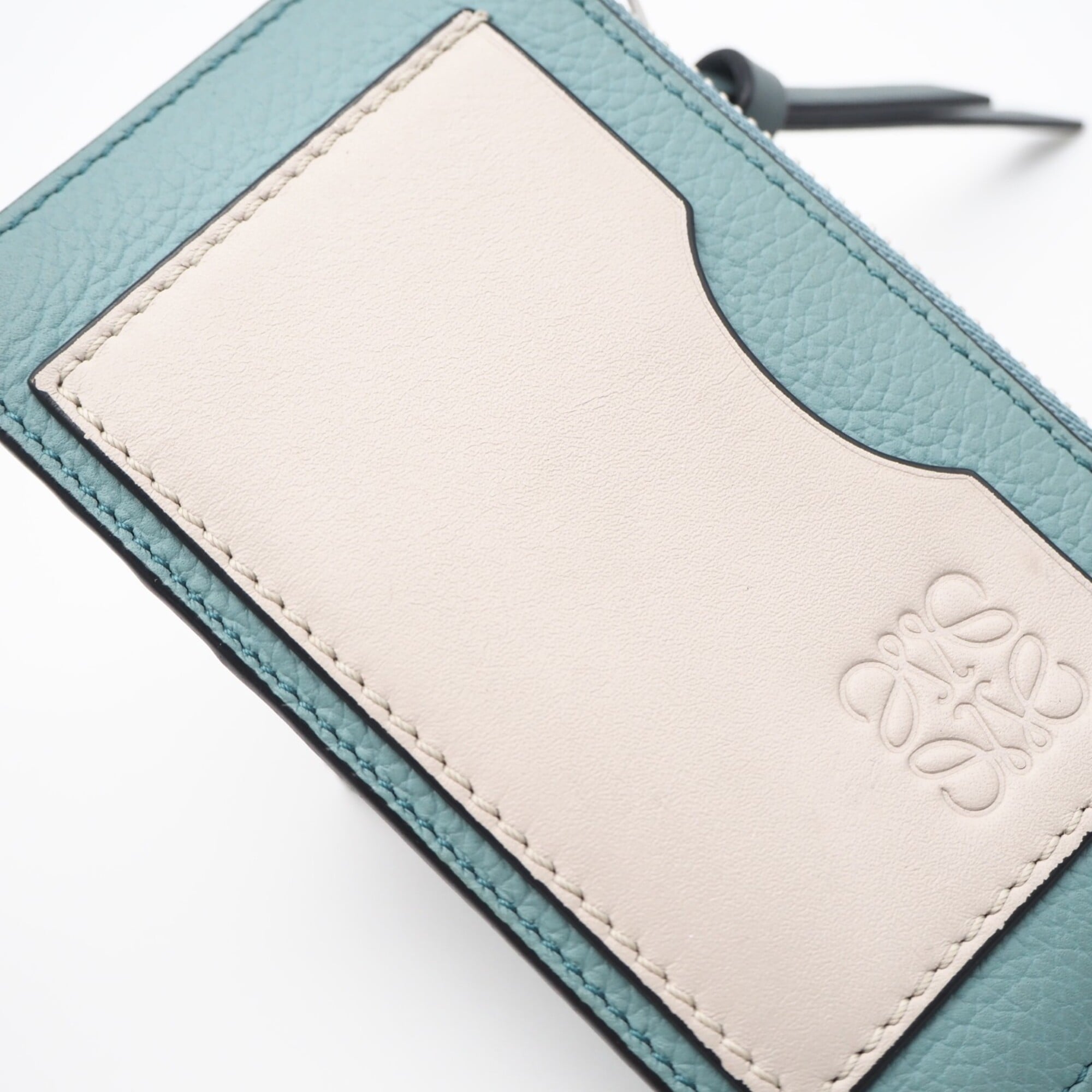Loewe Blue Gray Leather Coin Purse/Coin Case (Pre-Owned)