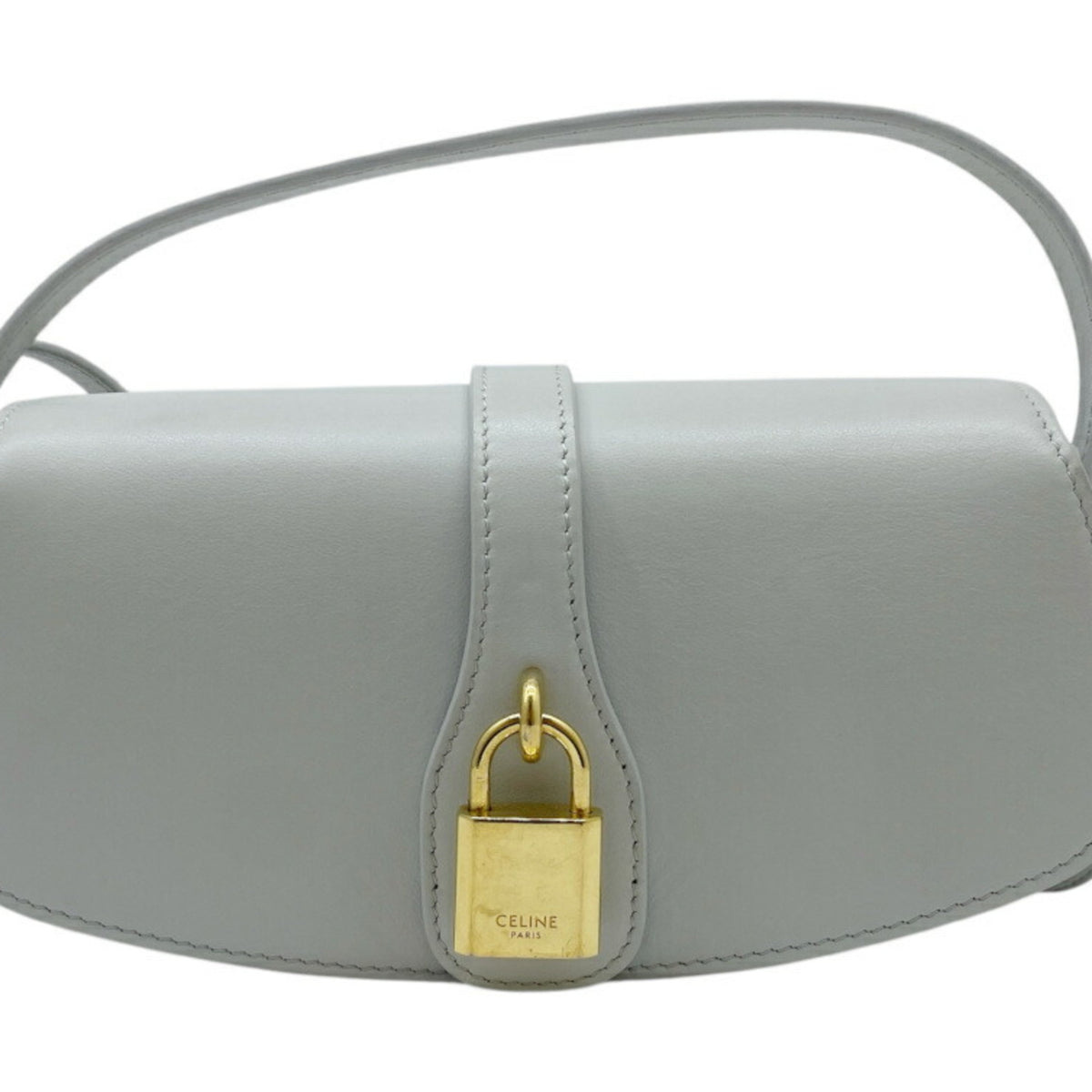 Celine Light Gray Leather Handbag (Pre-Owned)