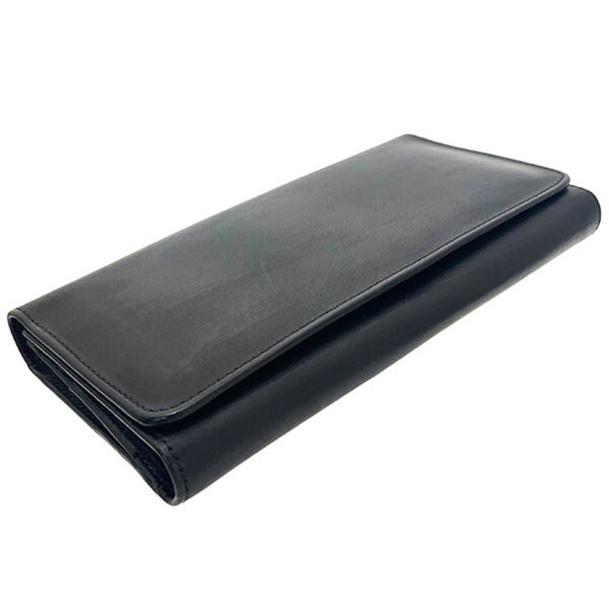 Coach Black Leather Long Wallet (Tri-Fold) (Pre-Owned)