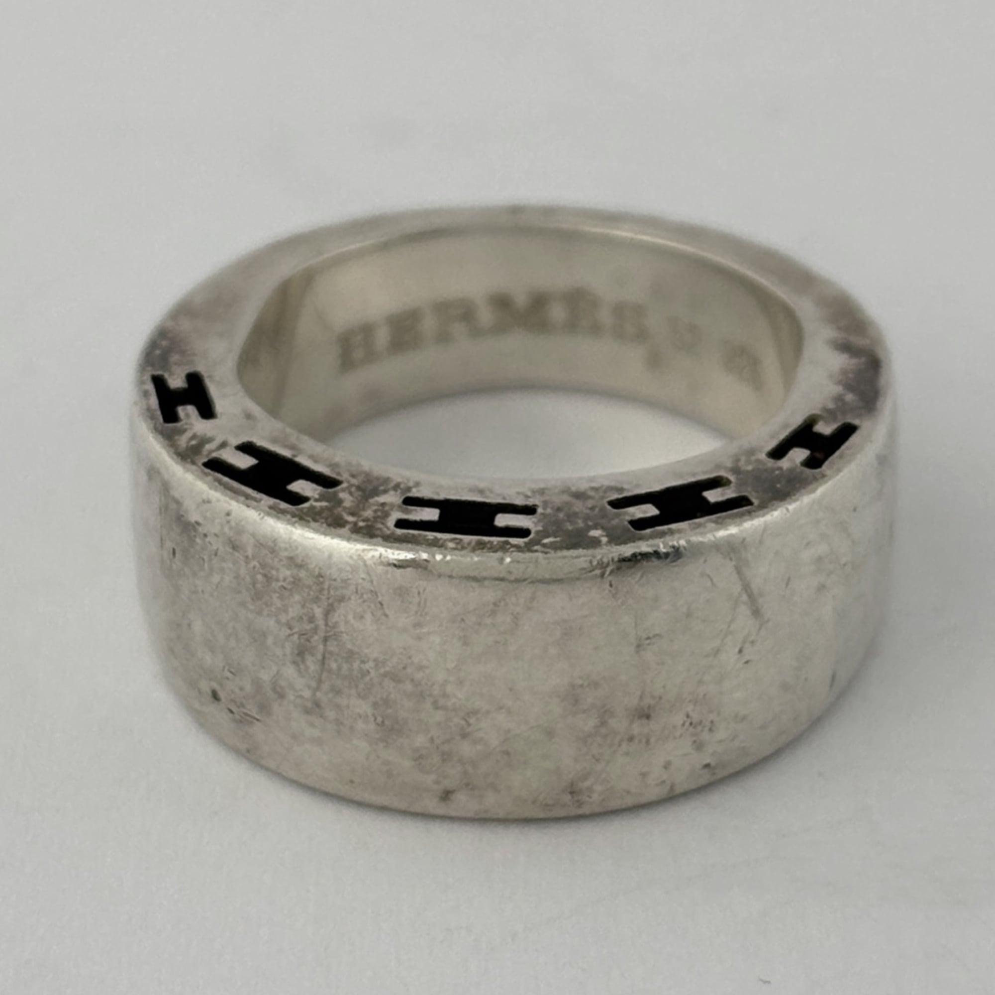 Hermes Silver 925 Band Ring (Pre-Owned)