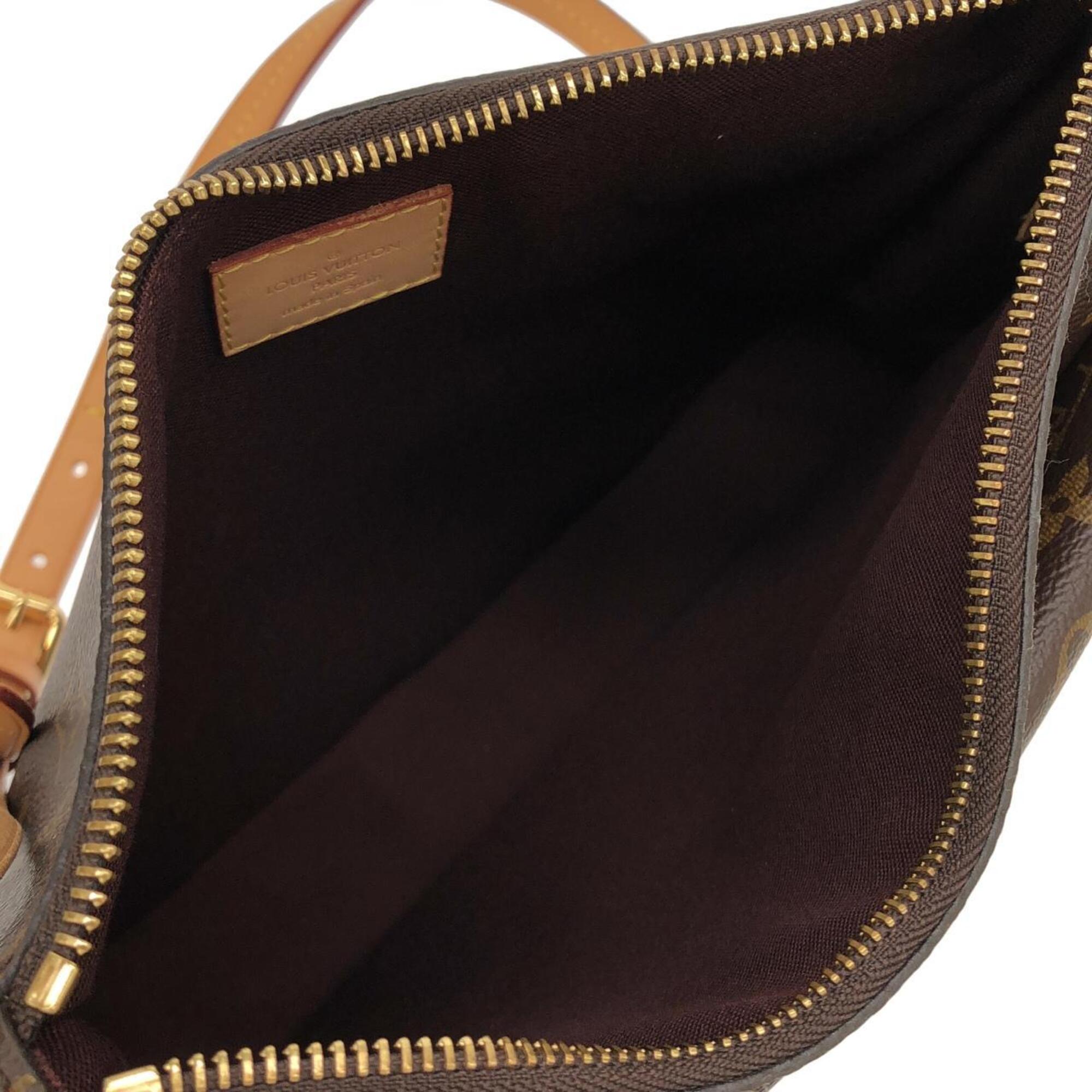 Louis Vuitton Marron Coated Canvas Shoulder Bag (Pre-Owned)