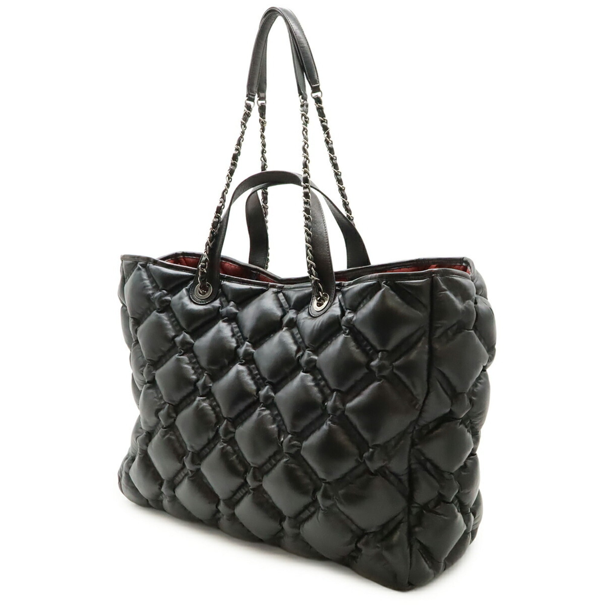 Chanel Black Leather Handbag Pouch Tote Bag (Pre-Owned)