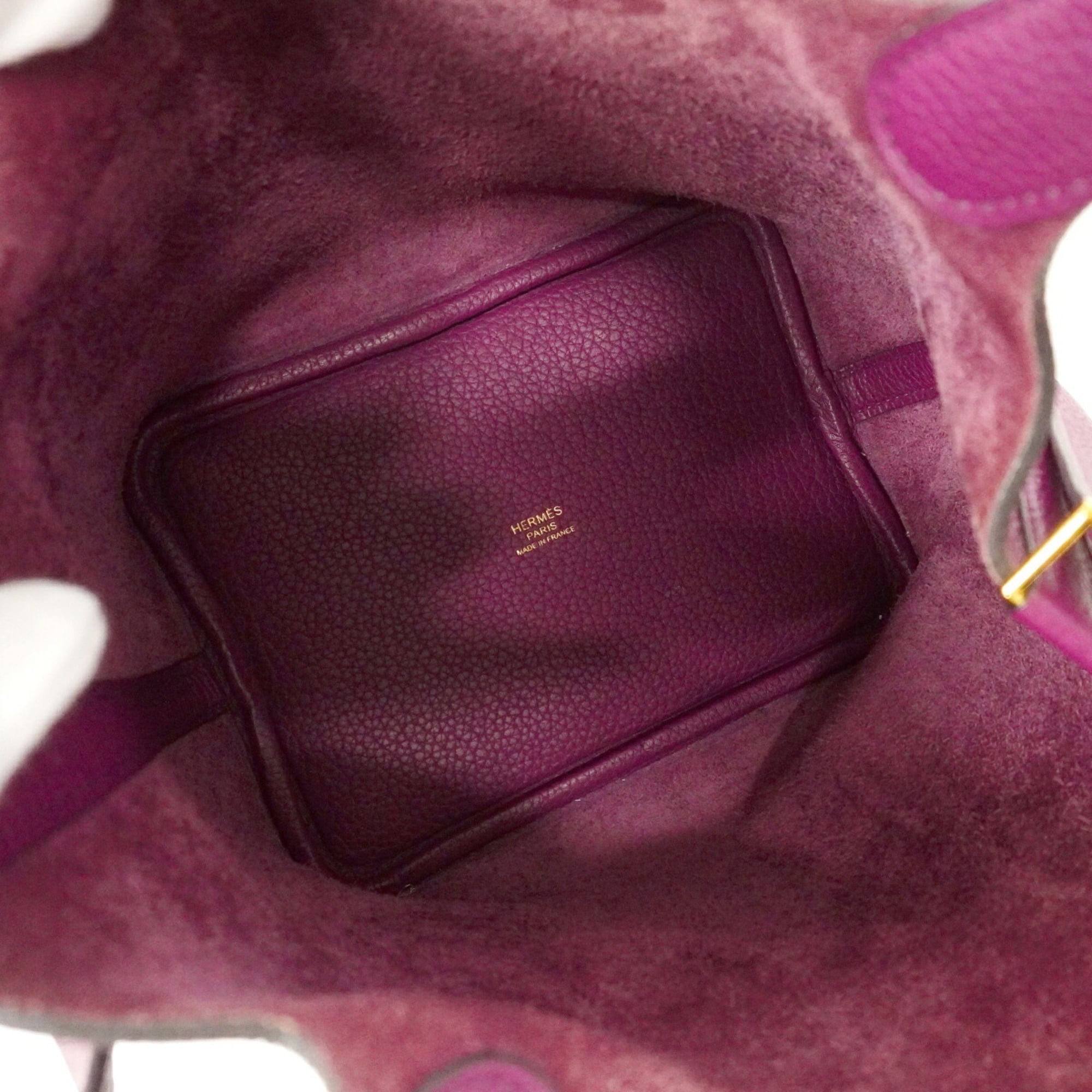 Hermes Anemone Taurillon Clemence Leather Handbag (Pre-Owned)
