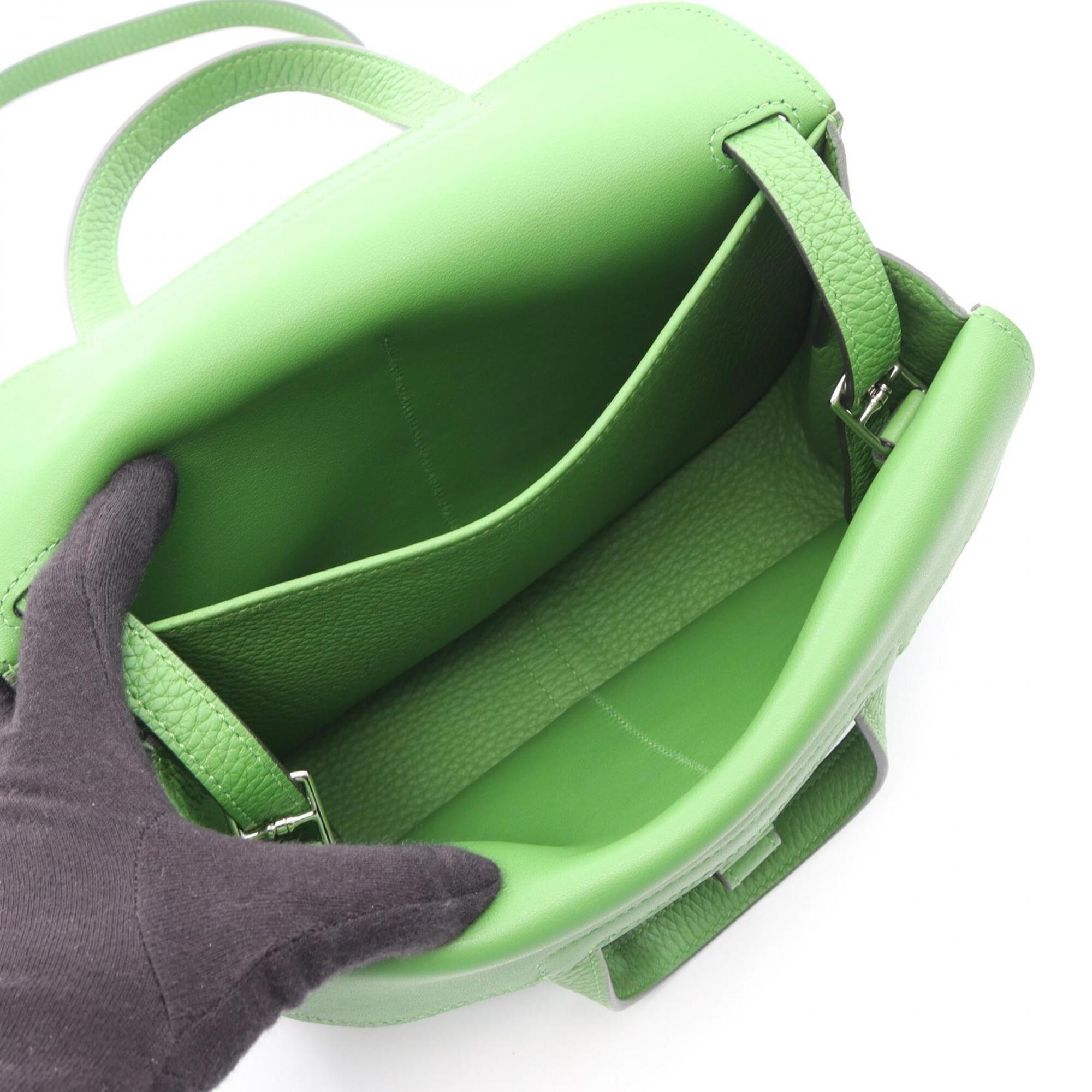 Hermes Green Taurillon Clemence Leather Handbag (Pre-Owned)